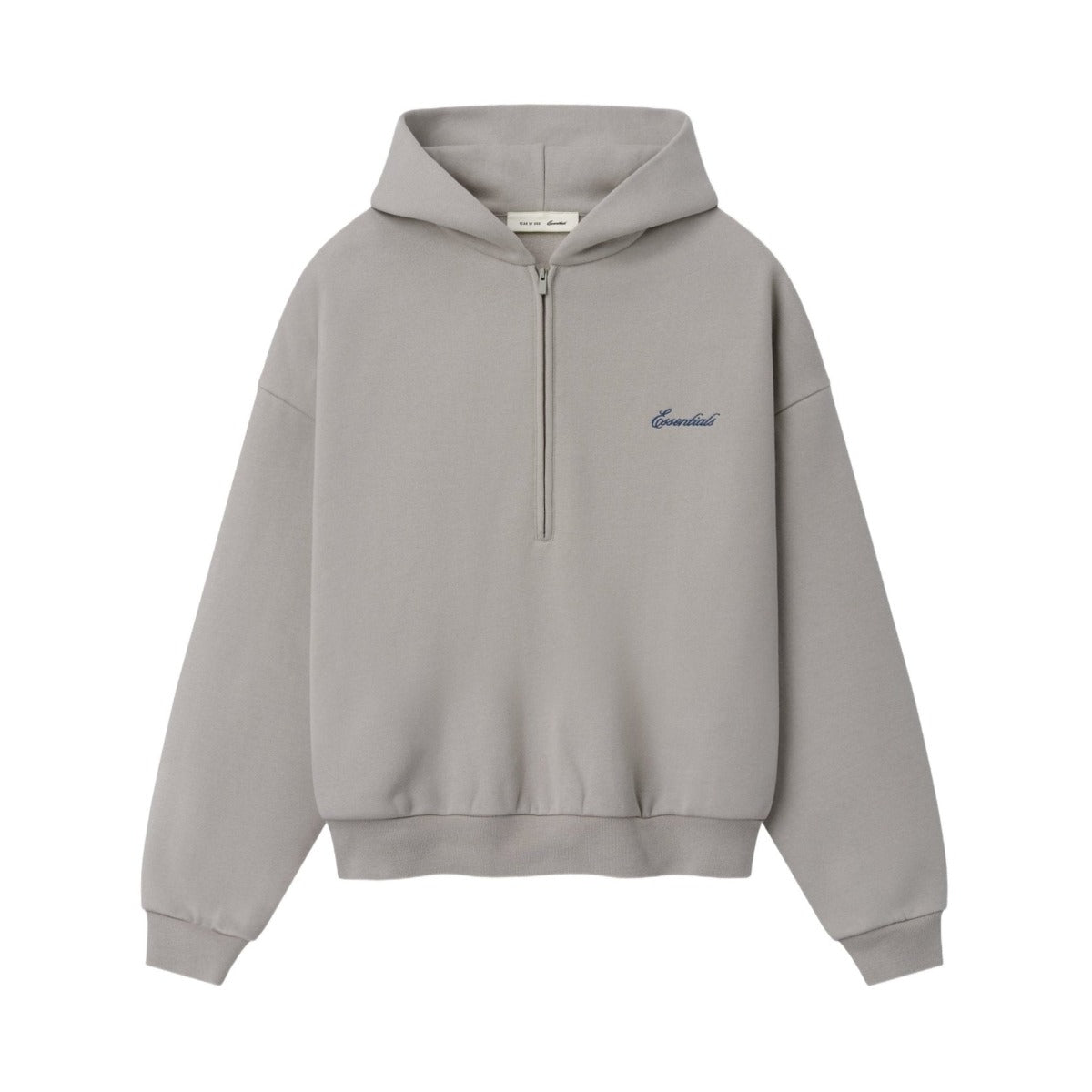 Fear of God Essentials Signature Lounge Half Zip Hoodie Stone - Im Your Wardrobe