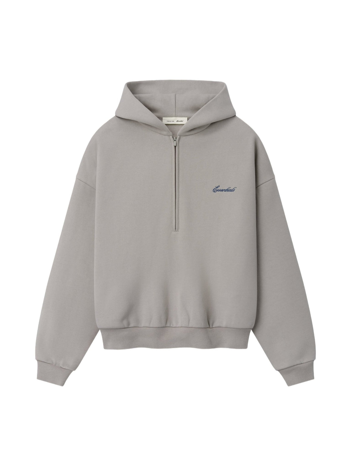 Fear of God Essentials Signature Lounge Half Zip Hoodie Stone - Im Your Wardrobe