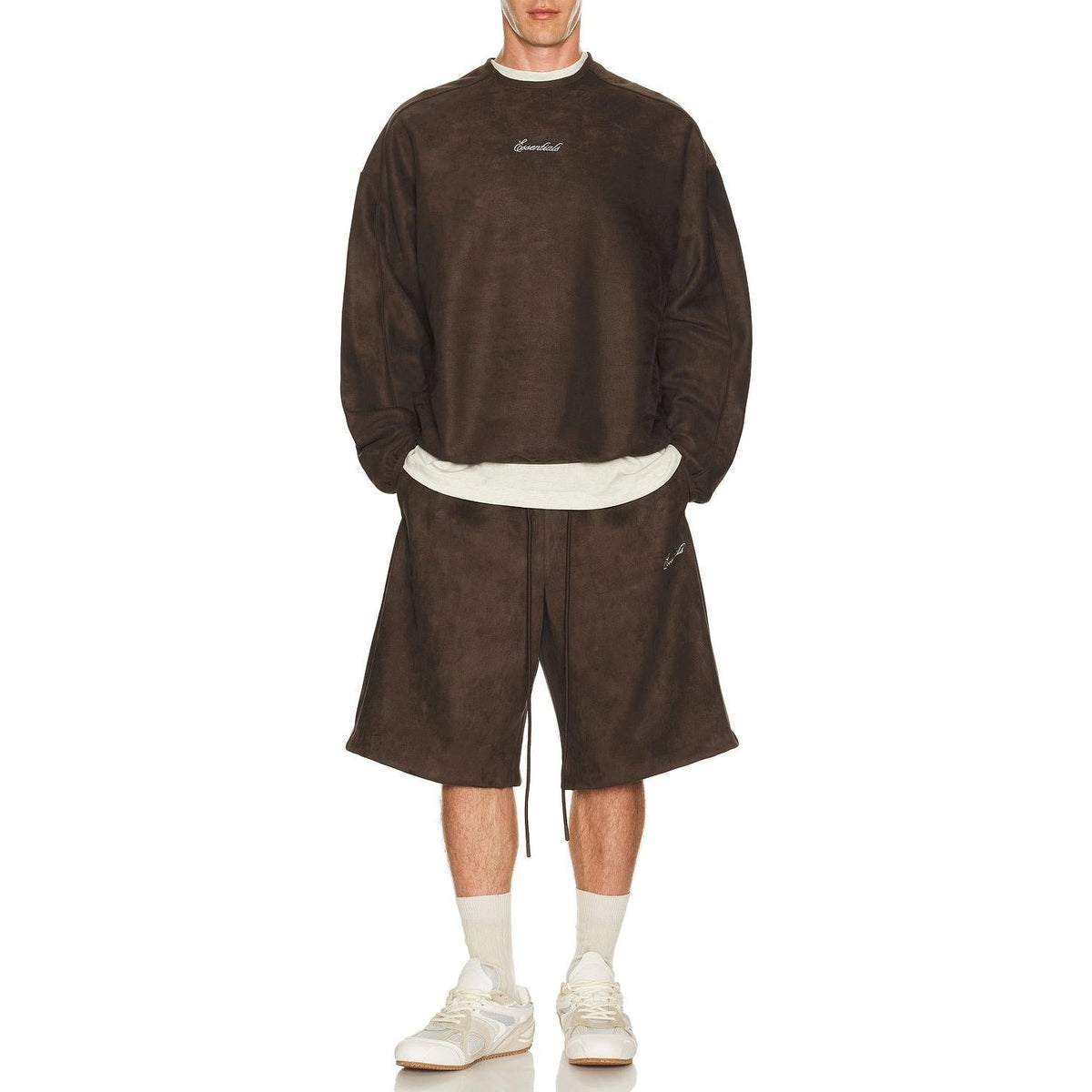Fear of God Essentials Signature Modern Crewneck Sweatshirt Brown - Im Your Wardrobe