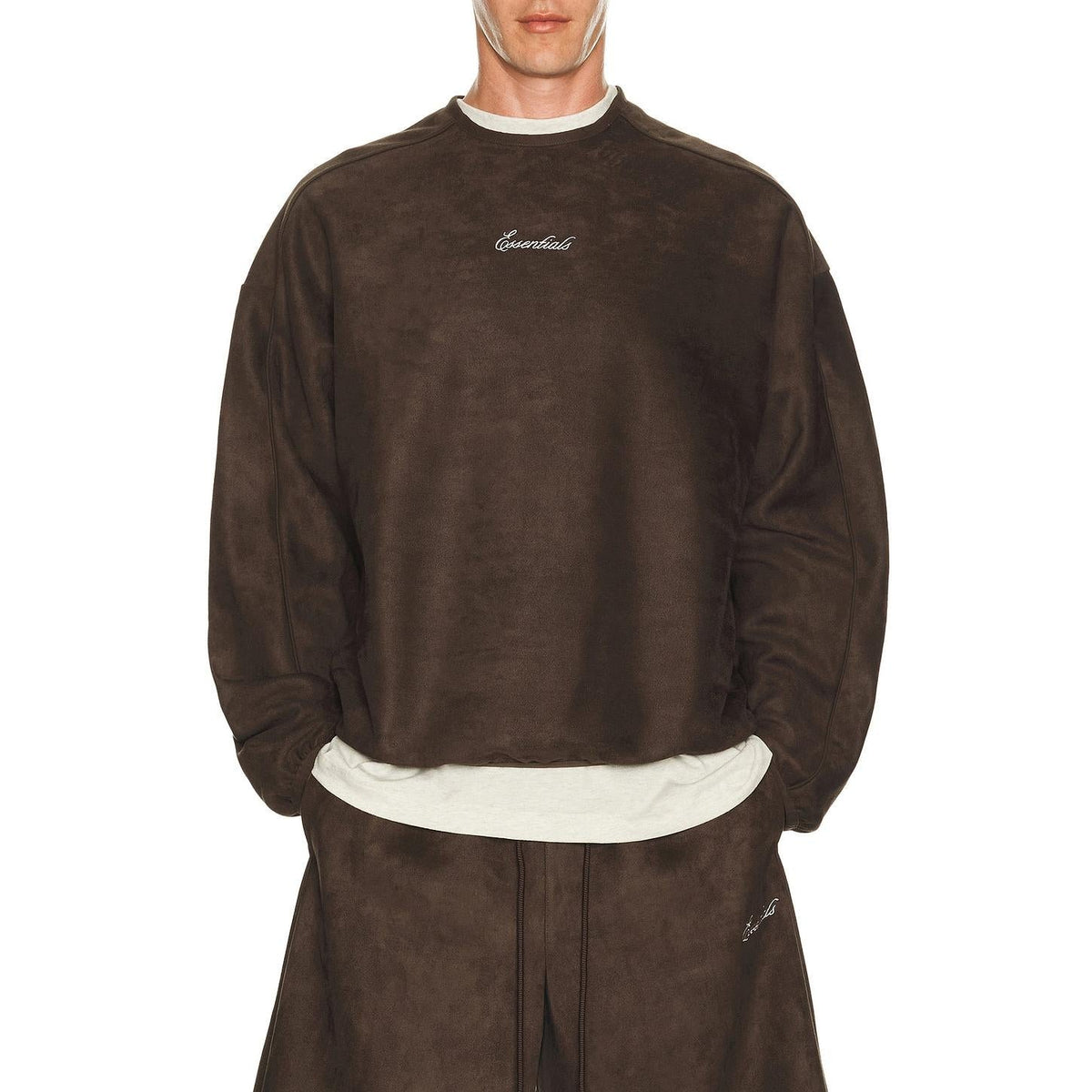 Fear of God Essentials Signature Modern Crewneck Sweatshirt Brown - Im Your Wardrobe