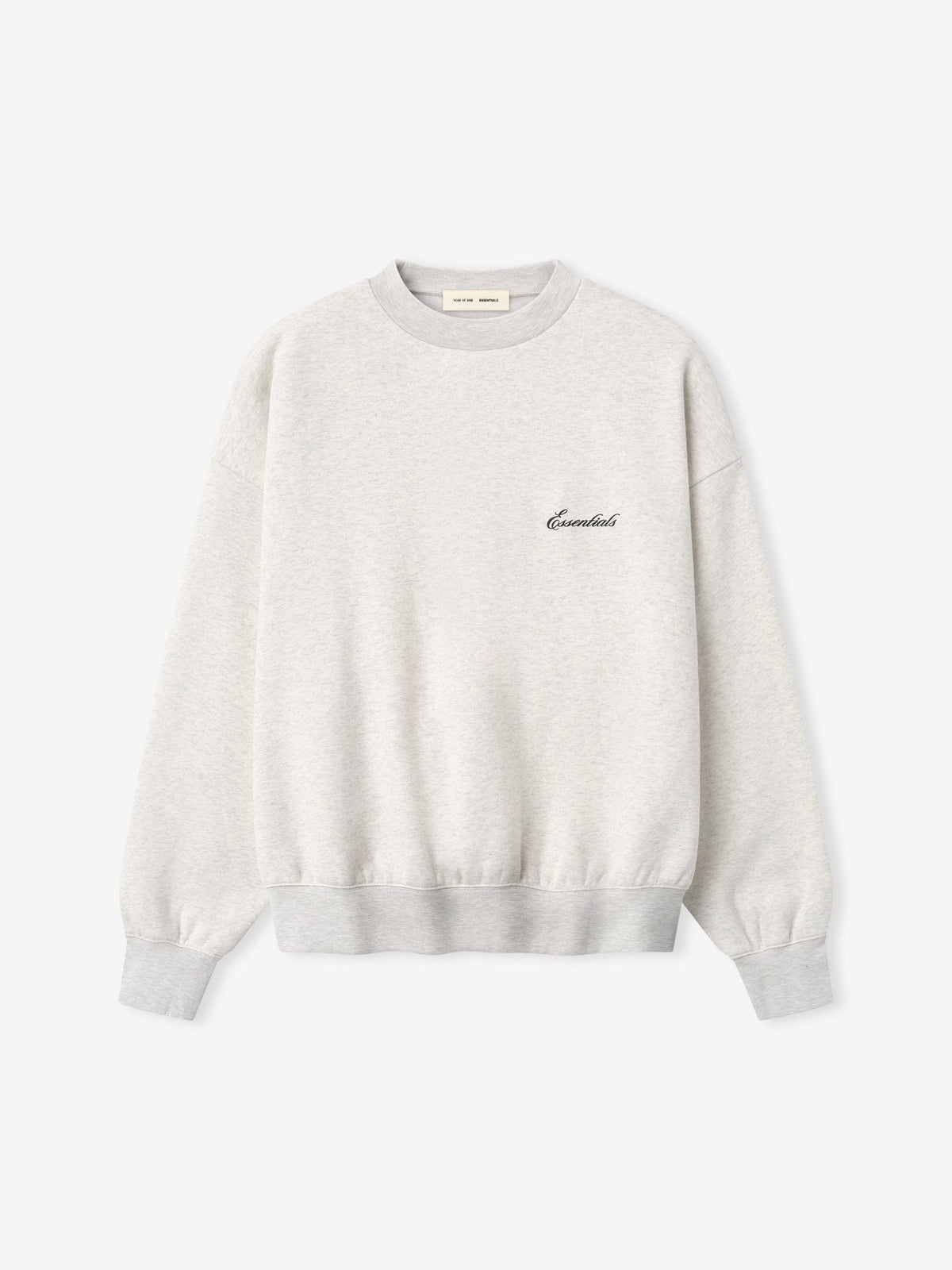 Fear of God Essentials Signature SS26 Classic Crewneck Sweatshirt Oatmeal Heather/Light Heather - Im Your Wardrobe