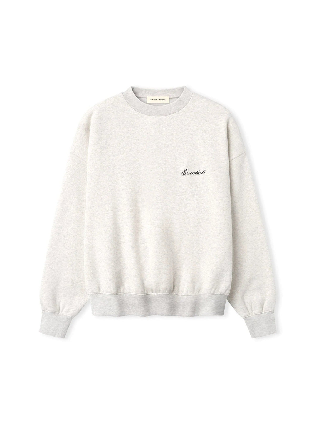 Fear of God Essentials Signature SS26 Classic Crewneck Sweatshirt Oatmeal Heather/Light Heather - Im Your Wardrobe