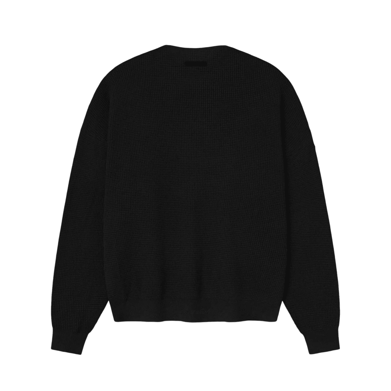 Fear Of God Essentials Signature Waffle 90s Crewneck Sweater Vintage Black