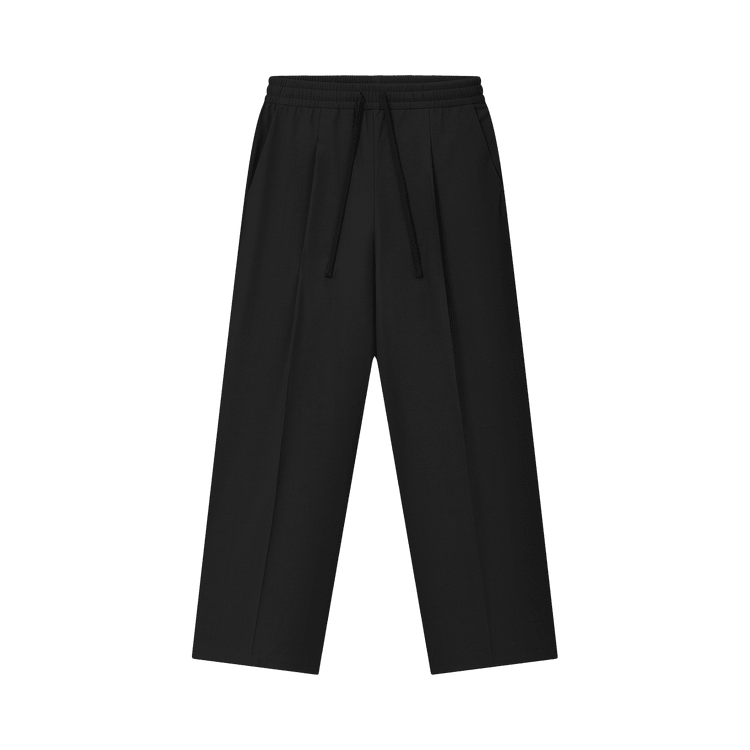 Fear of God Essentials Silk Blend Pleat Front Drawstring Pant Vintage Black (SS26) - Im Your Wardrobe