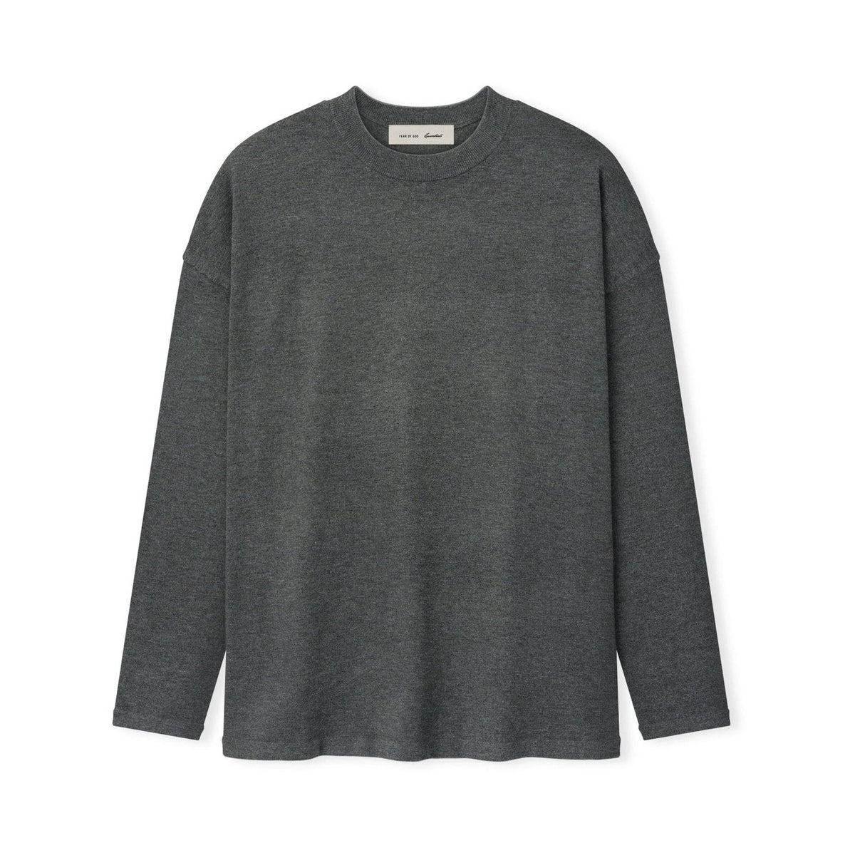 Fear of God Essentials Soft Knit Long Sleeve Tee Iron Grey - Im Your Wardrobe