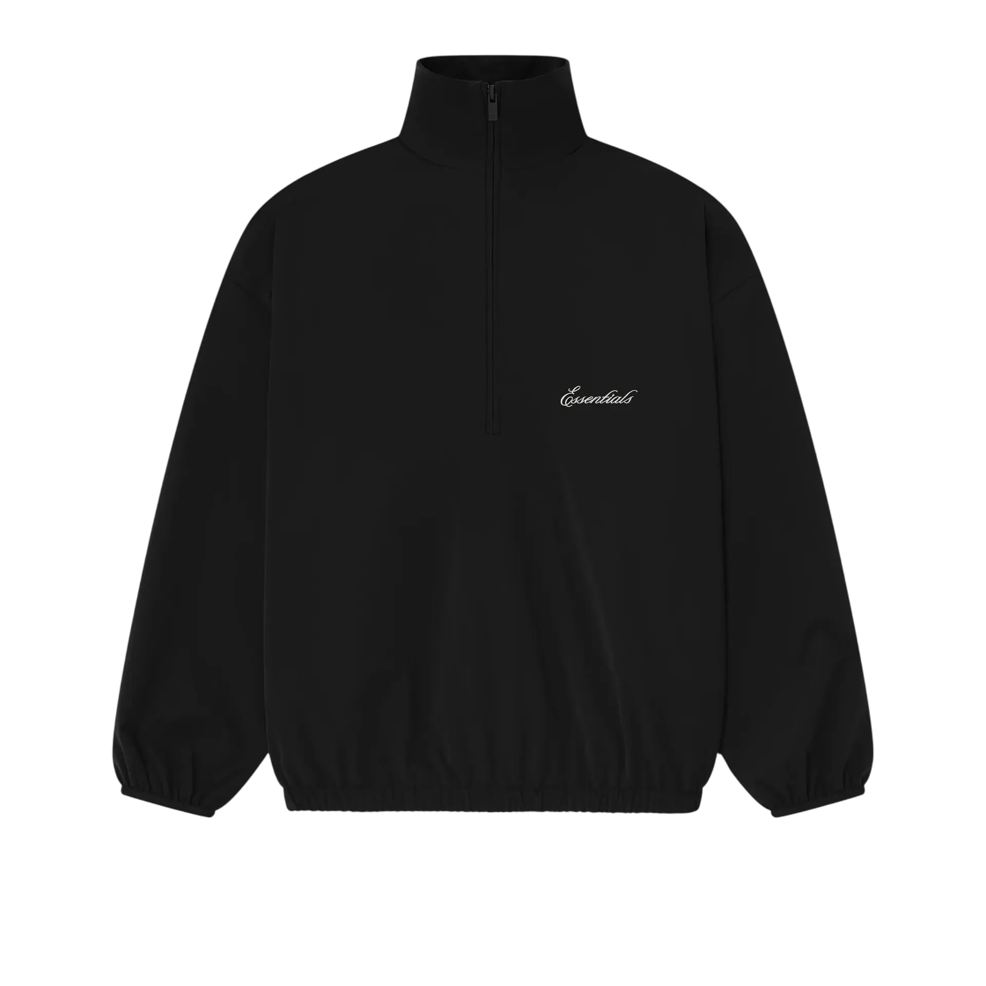 Fear of God Essentials Sporty Nylon Half Zip Jet Black - Im Your Wardrobe