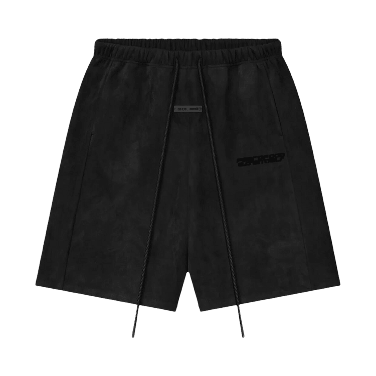 Fear of God Essentials Suede Fleece Relaxed Shorts Vintage Black (FW25) - Im Your Wardrobe