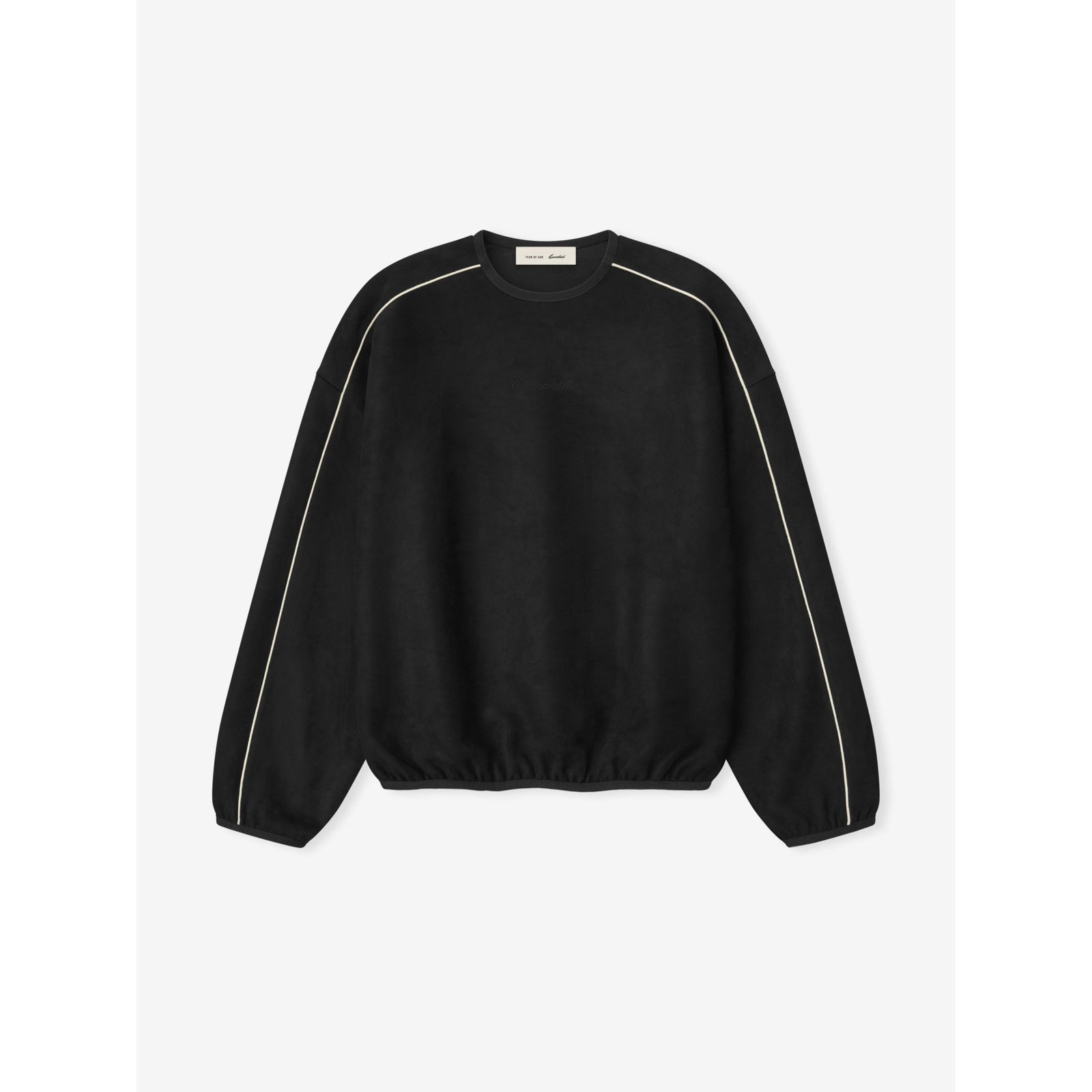 Fear of God Essentials Suede Fleece Signature Modern Crewneck Sweatshirt Vintage Black - Im Your Wardrobe