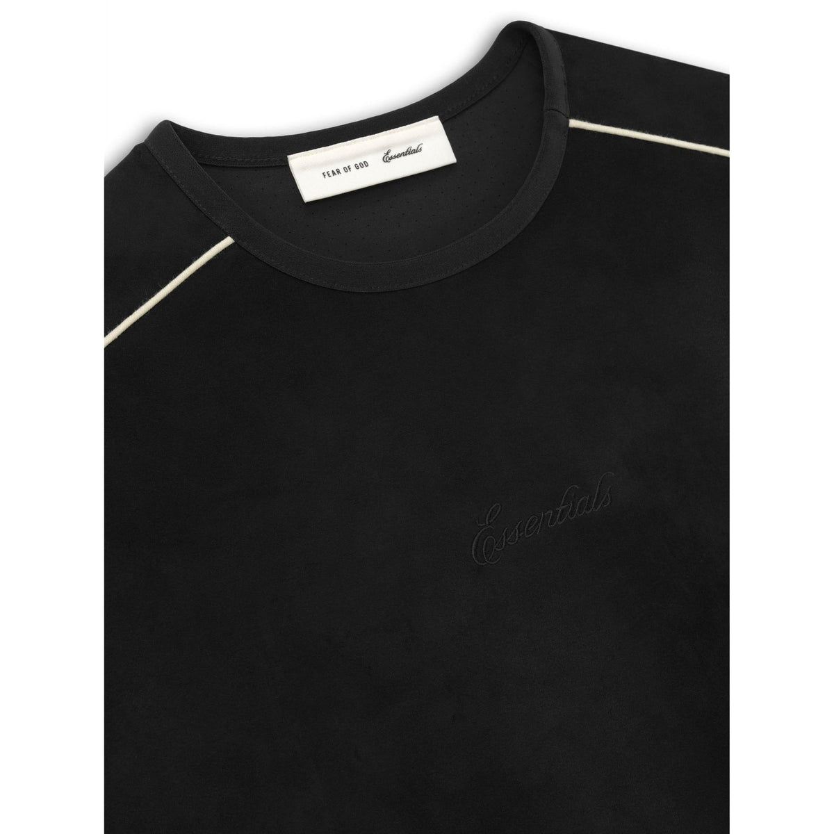 Fear of God Essentials Suede Fleece Signature Modern Crewneck Sweatshirt Vintage Black - Im Your Wardrobe