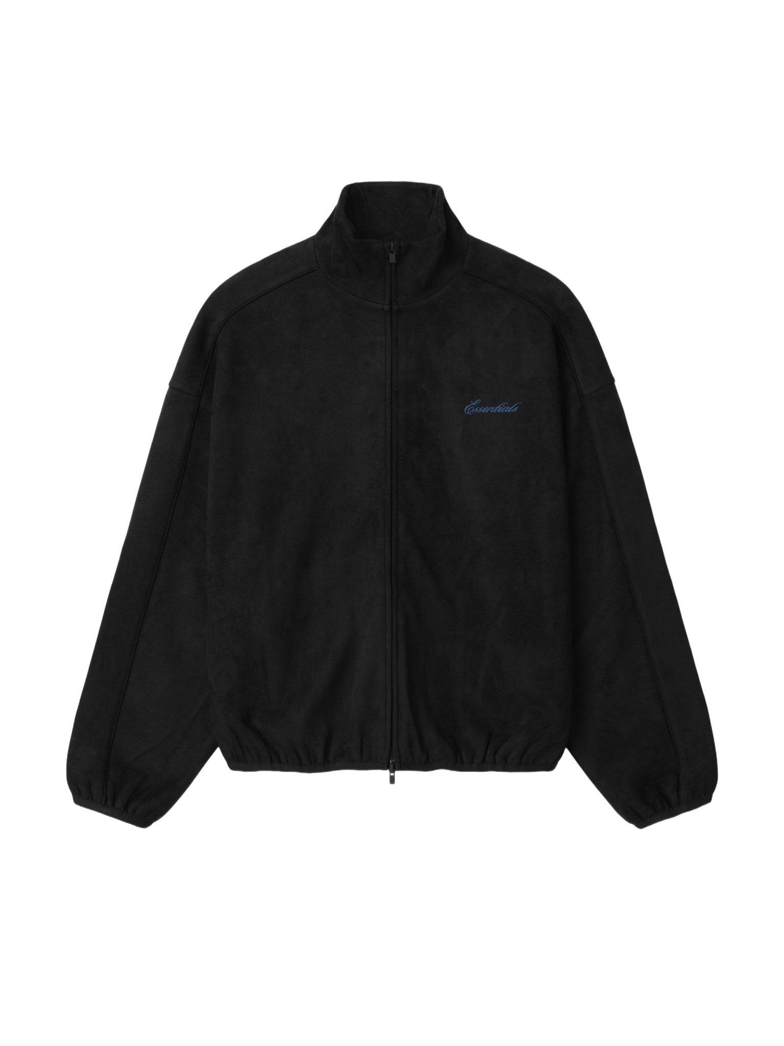 Fear of God Essentials Suede Fleece Signature Modern Track Jacket W/ Piping Black - Im Your Wardrobe
