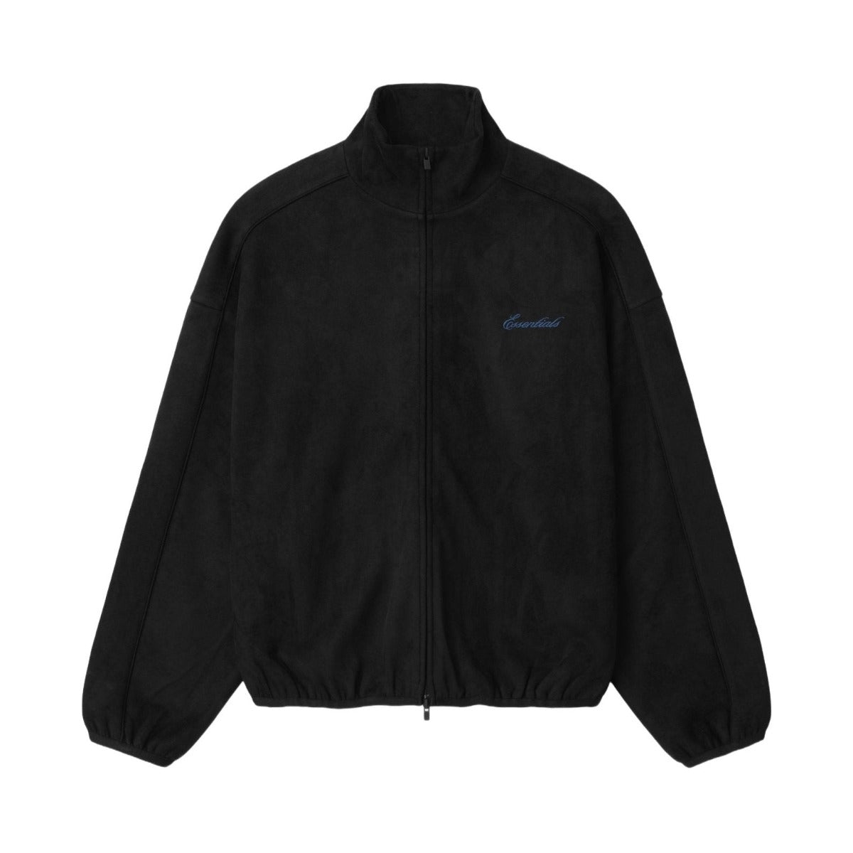 Fear of God Essentials Suede Fleece Signature Modern Track Jacket W/ Piping Black - Im Your Wardrobe