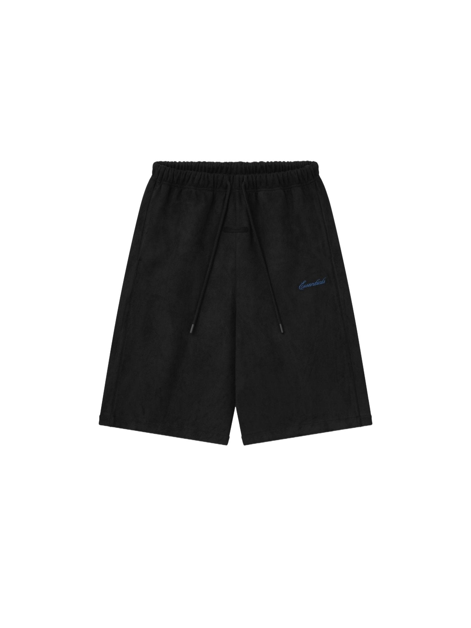 Fear of God Essentials Suede Fleece Signature Relaxed Short W/ Piping Black - Im Your Wardrobe