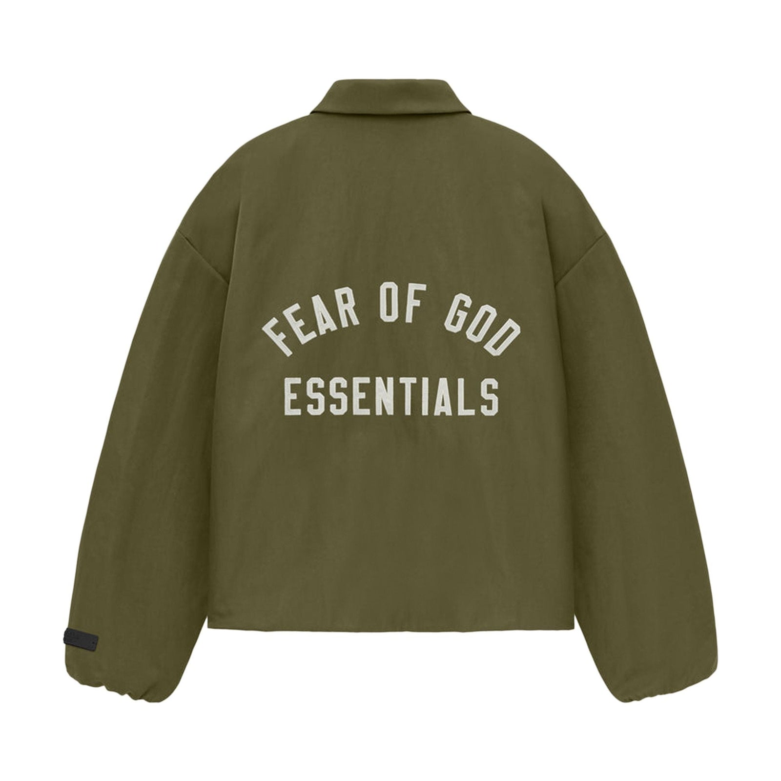 Fear of God Essentials Textured Nylon Trucker Jacket Military (FW24) - Im Your Wardrobe