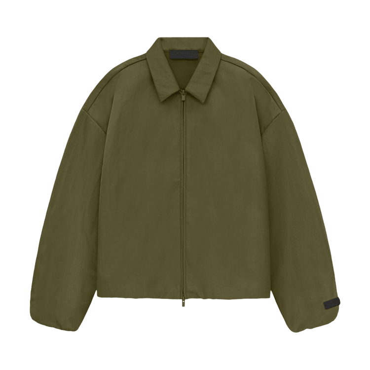 Fear of God Essentials Textured Nylon Trucker Jacket Military (FW24) - Im Your Wardrobe