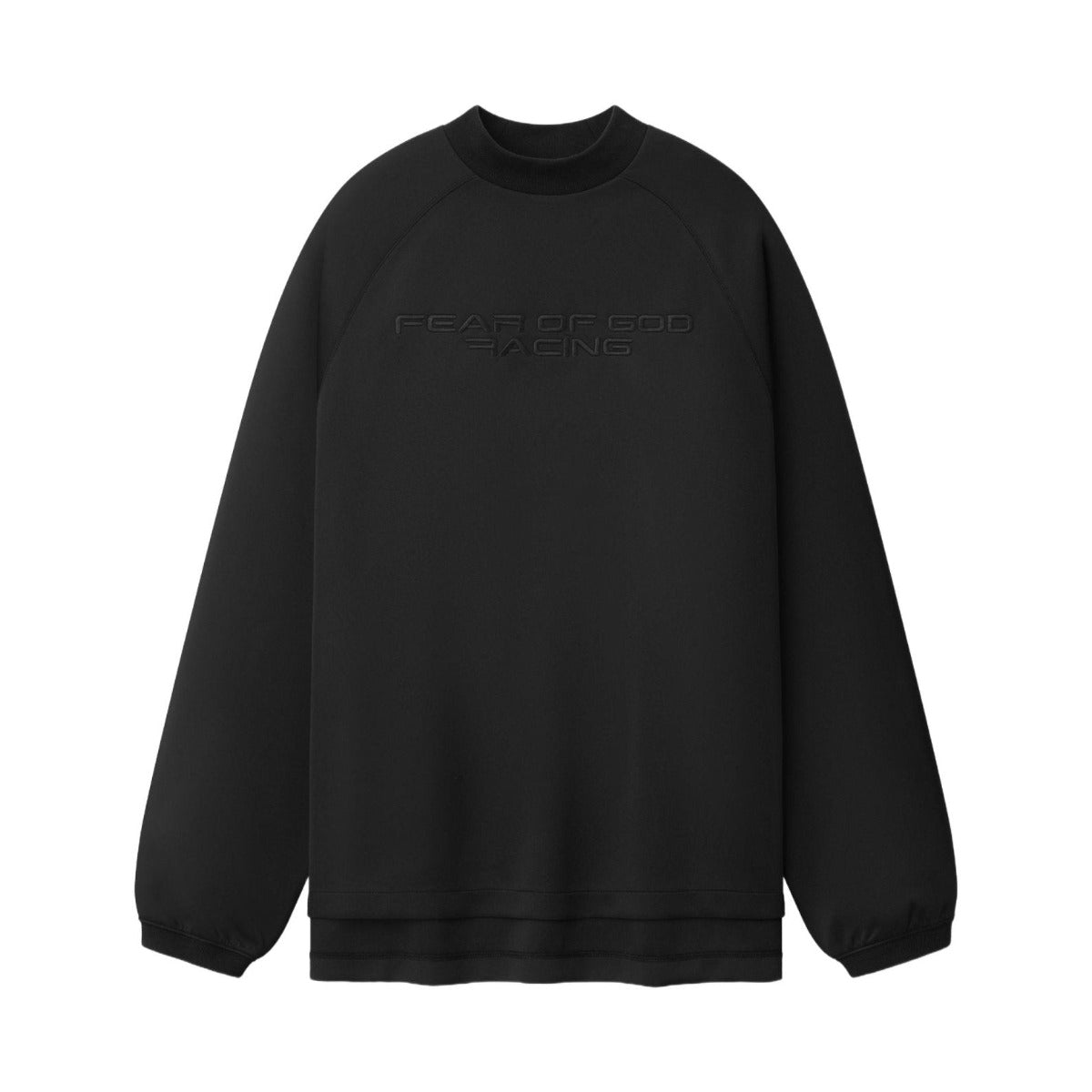Fear of God Essentials Tricot 90s Relaxed Long Sleeve Mock Neck Black - Im Your Wardrobe