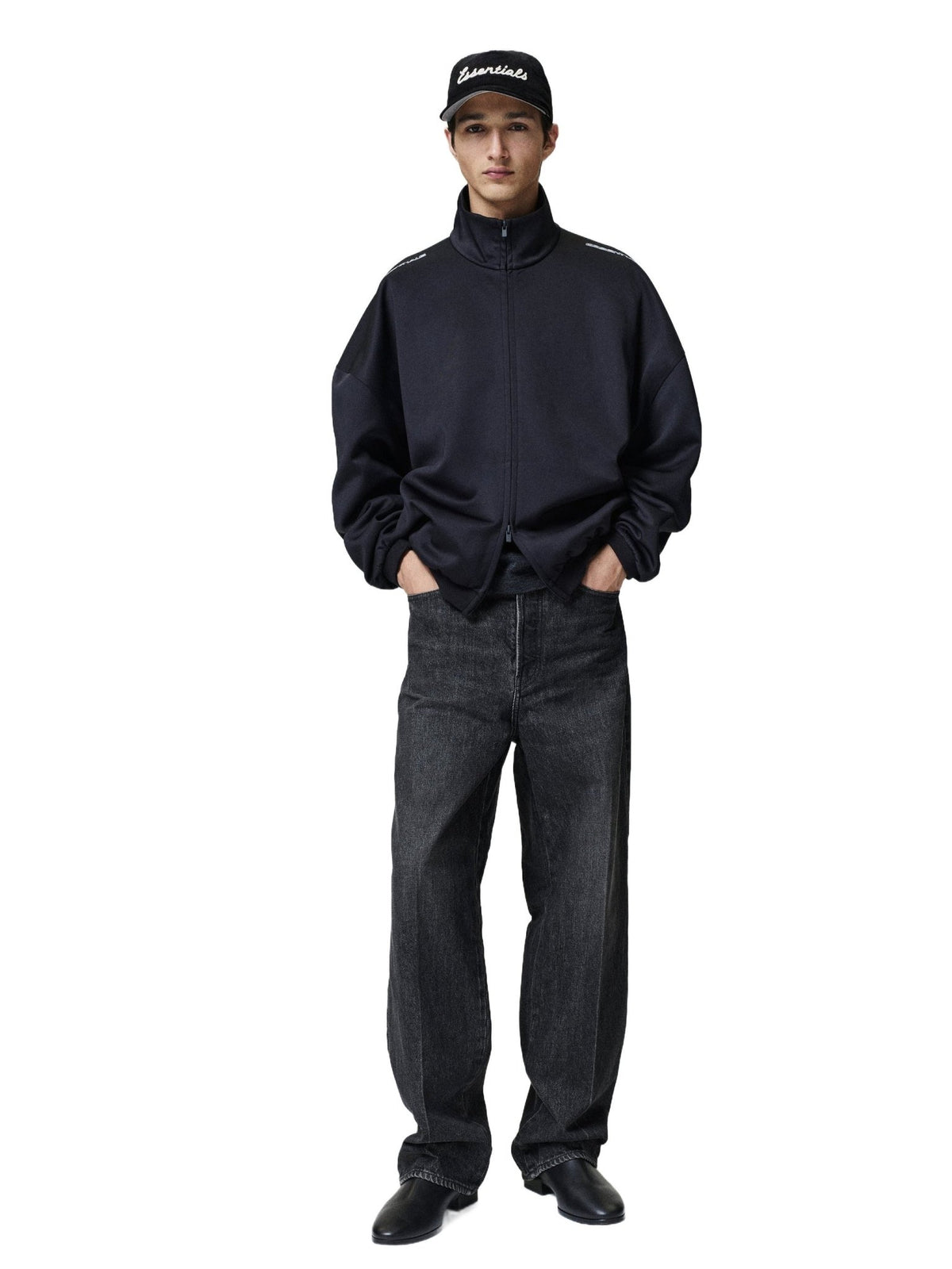 Fear of God Essentials Tricot Modern Track Jacket Black - Im Your Wardrobe
