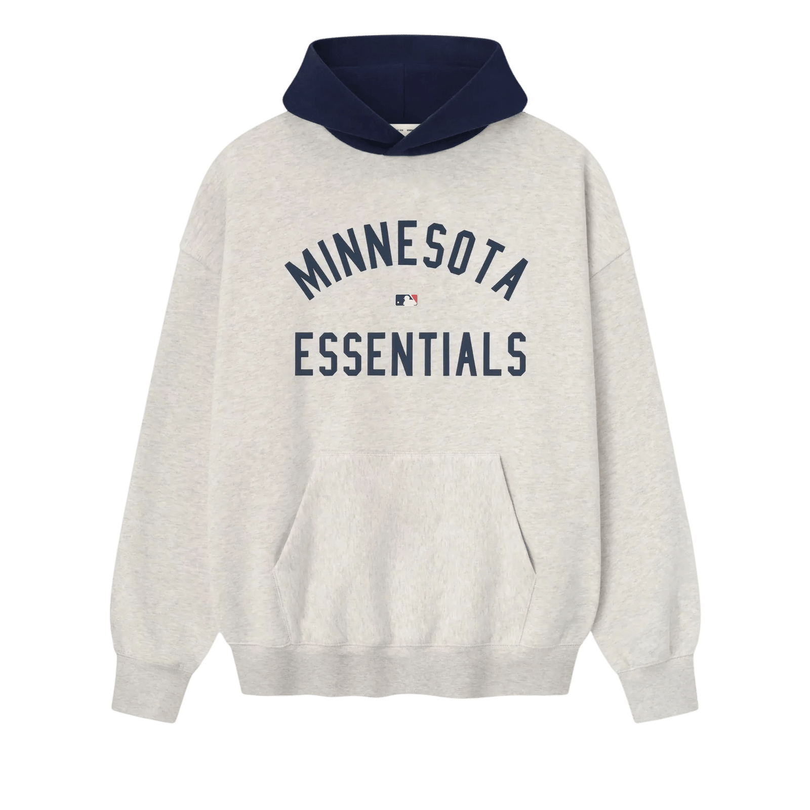 Fear of God Essentials Twins Sport Hoodie Oatmeal Heather/Midnight Navy - Im Your Wardrobe