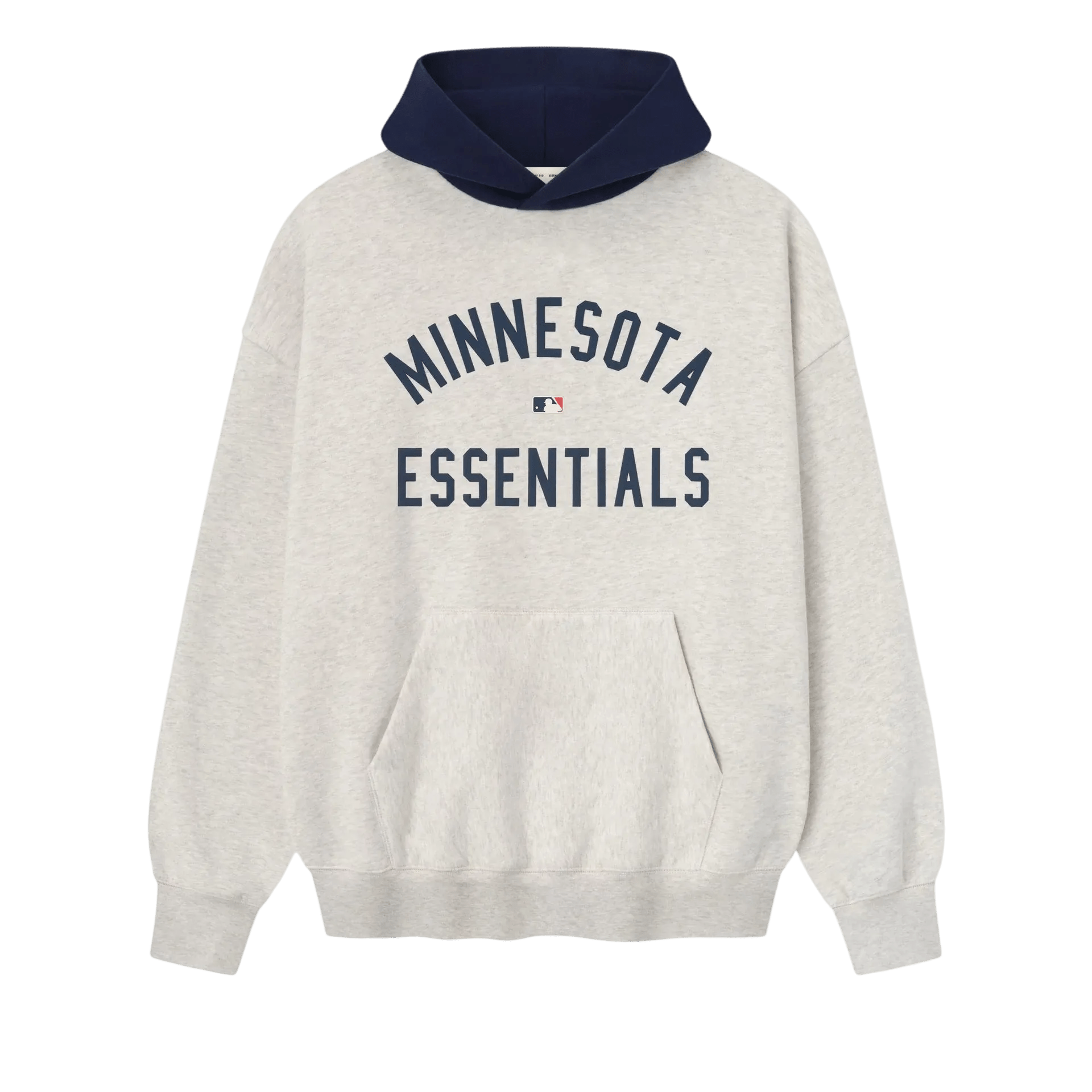 Fear of God Essentials Twins Sport Hoodie Oatmeal Heather/Midnight Navy - Im Your Wardrobe