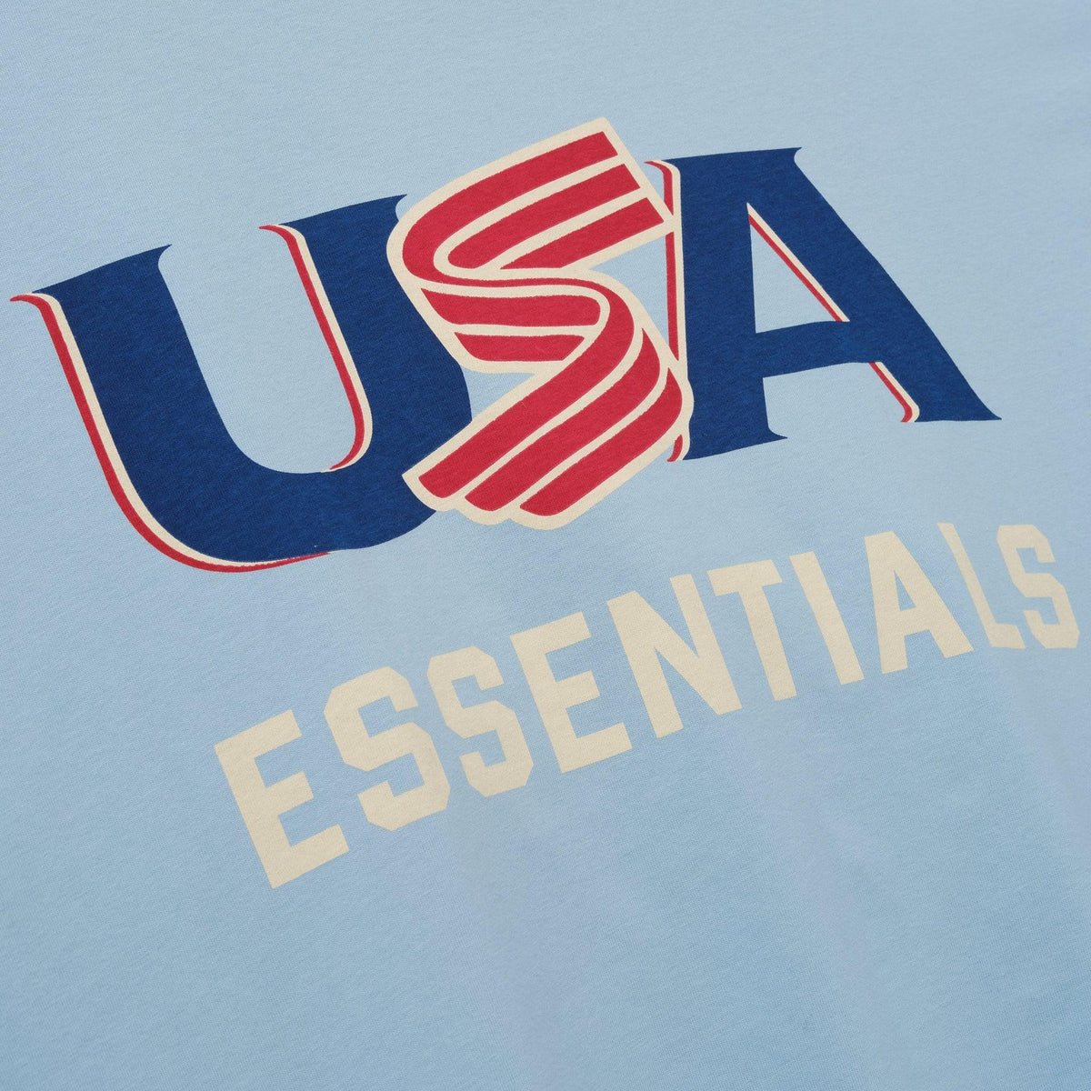 Fear Of God Essentials USA Baseball Merch Tee Stone Blue - Im Your Wardrobe