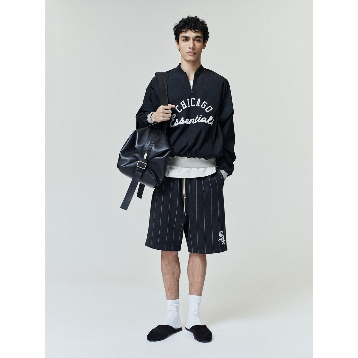 Fear of God Essentials White Sox Half Zip Pullover Black - Im Your Wardrobe