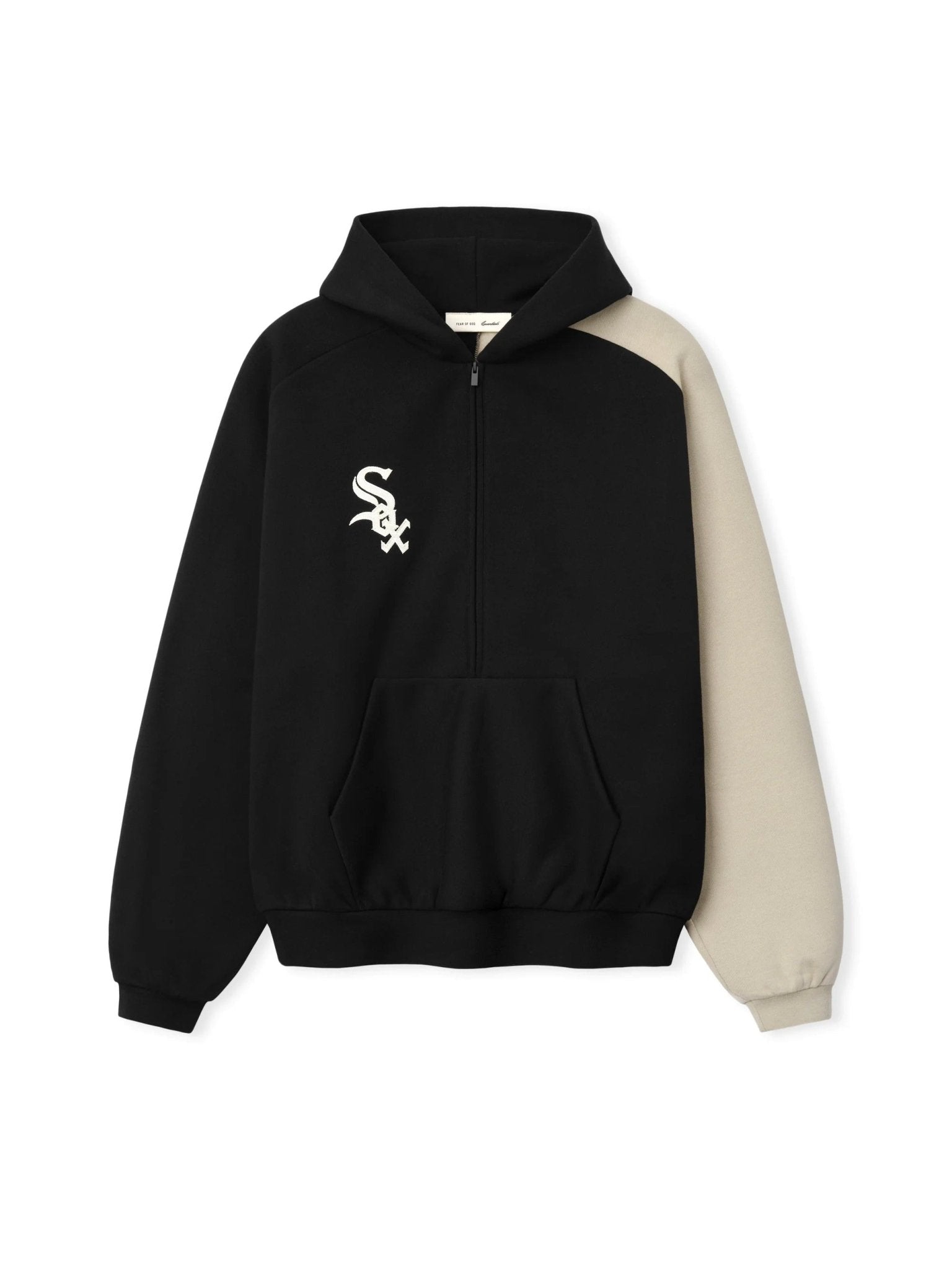 Fear of God Essentials White Sox Raglan Half Zip Sport Hoodie Black - Im Your Wardrobe