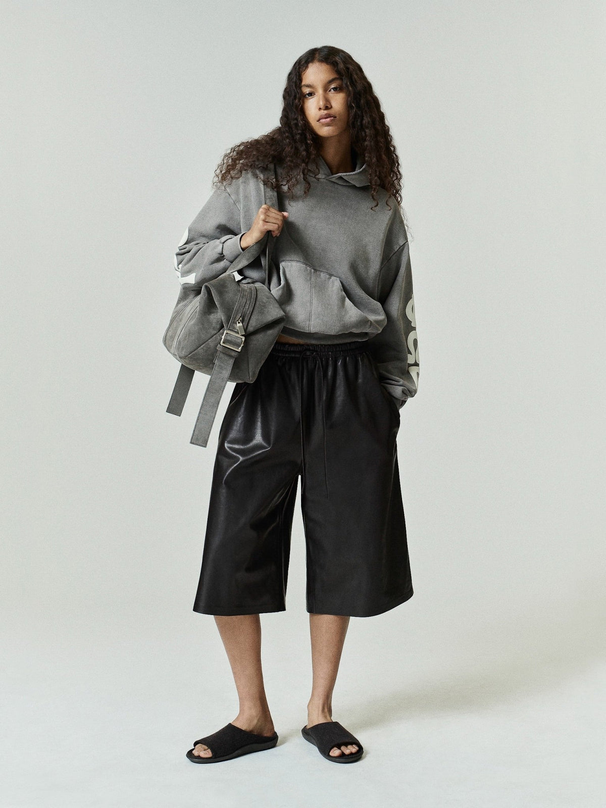 Fear of God Essentials Women's 90s Fleece Hoodie Classic Fit Washed Seal - Im Your Wardrobe
