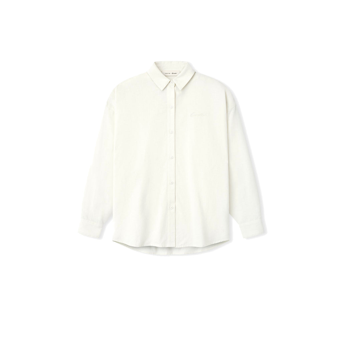 Fear of God Essentials Women's Cotton Oxford Signature Button Up Shirt Ivory