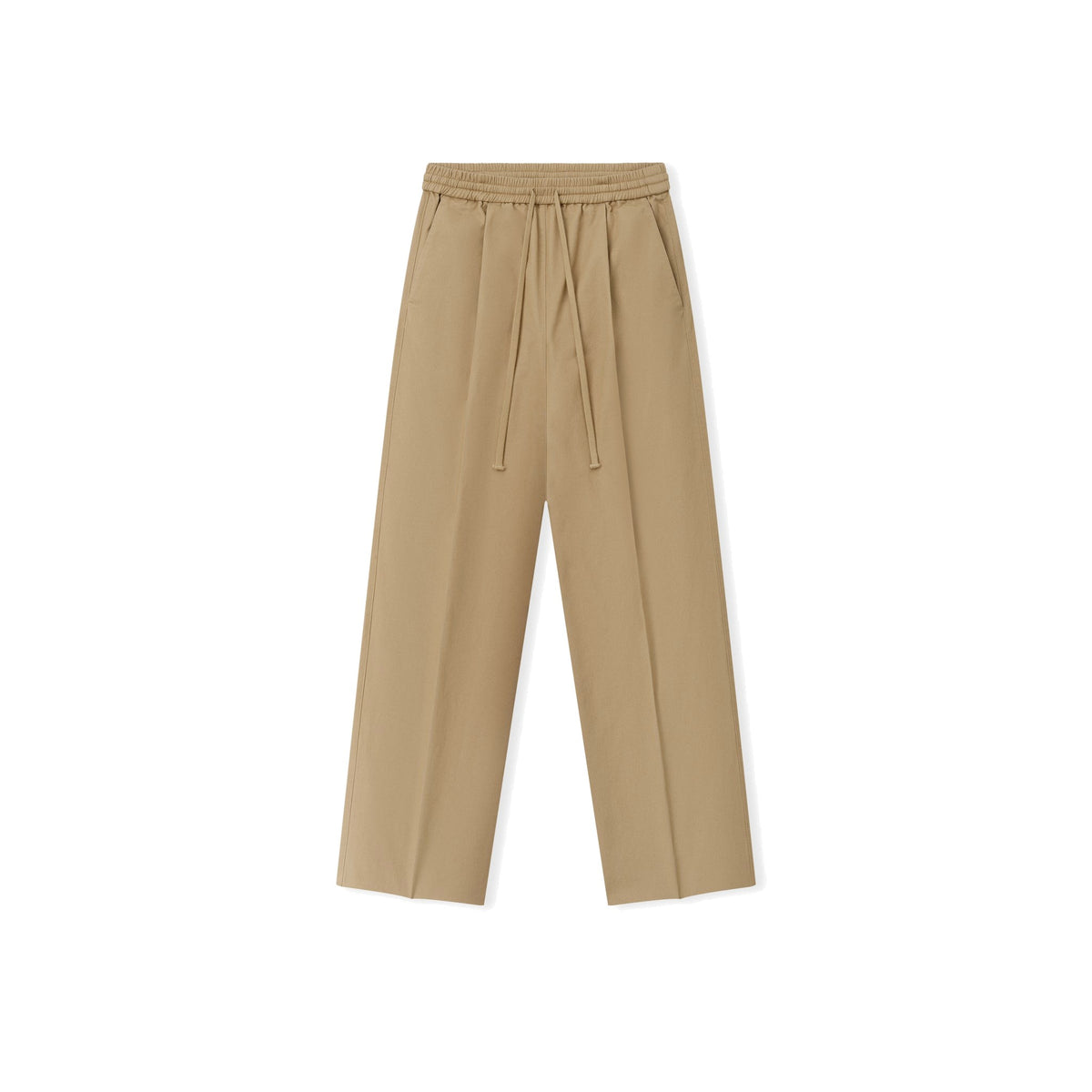Fear of God Essentials Women's Cotton Twill Pleat Front Drawstring Pant Dune