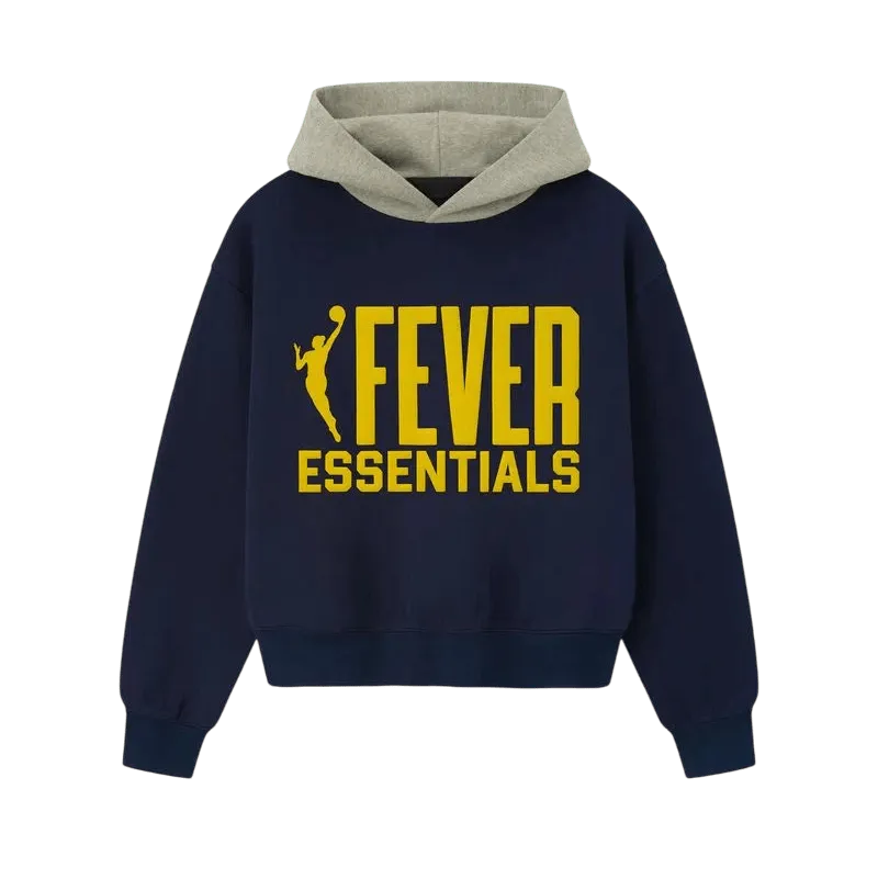 Fear of God Essentials Womens Fever Classic Hoodie Midnight Navy/ Concrete Heather - Im Your Wardrobe