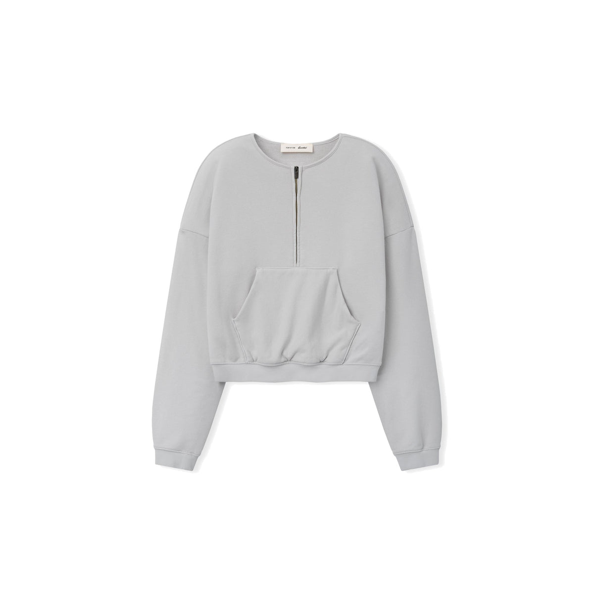 Fear of God Essentials Women's French Terry Relaxed Half Zip Washed Overcast