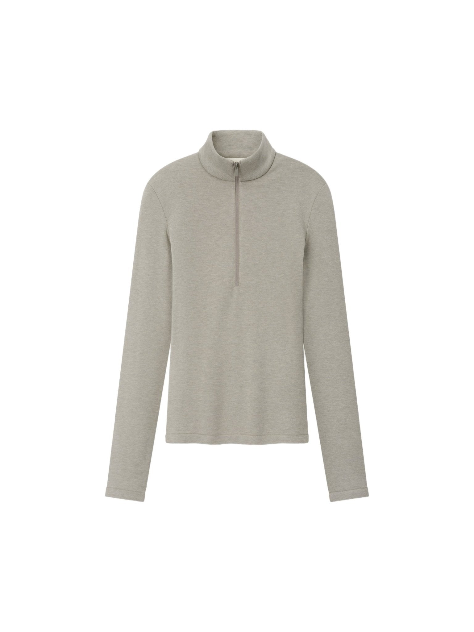 Fear of God Essentials Women's Half Zip Mockneck Pyrite Heather - Im Your Wardrobe
