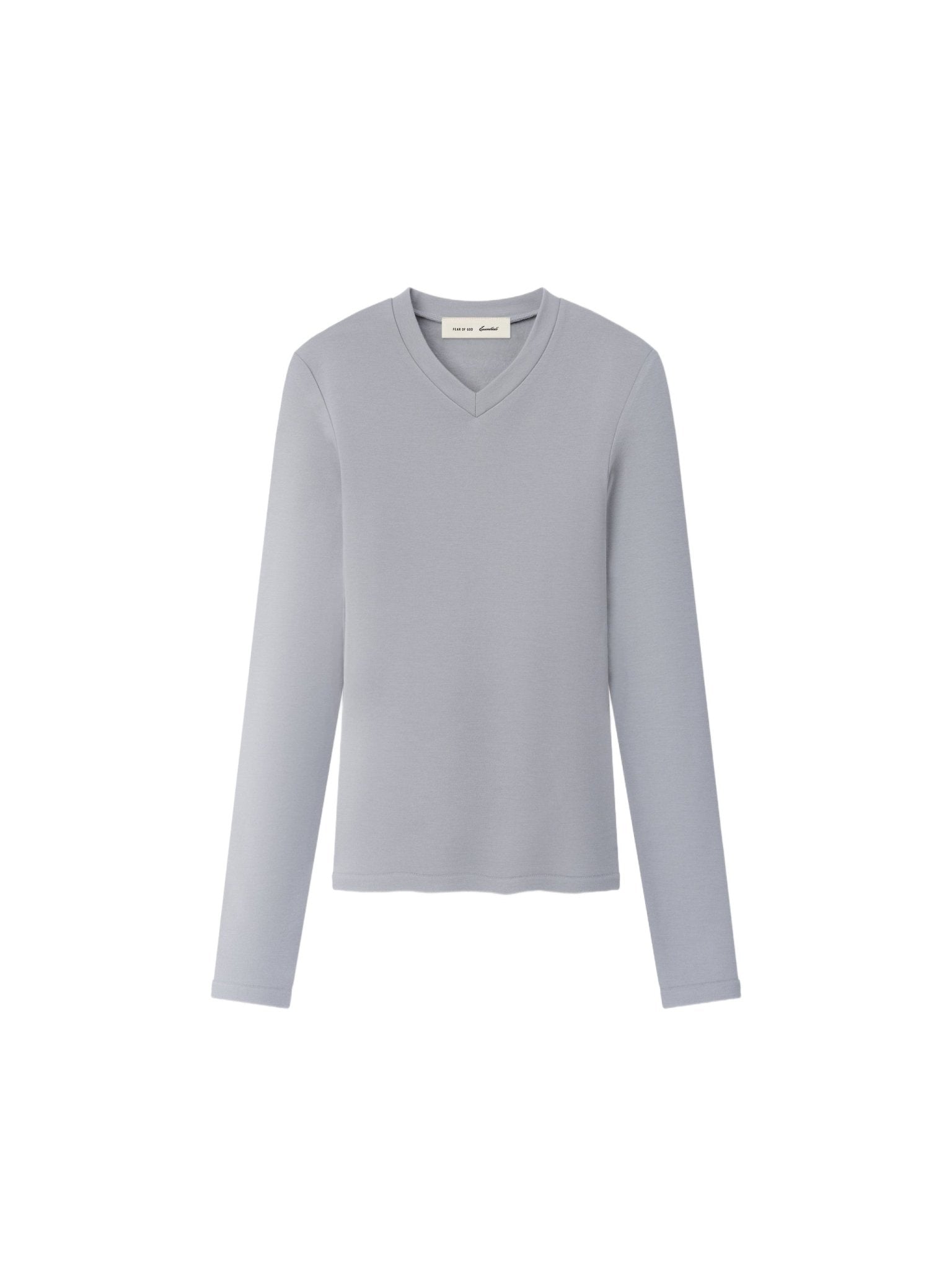 Fear of God Essentials Women's Longsleeve V-Neck Smoke - Im Your Wardrobe