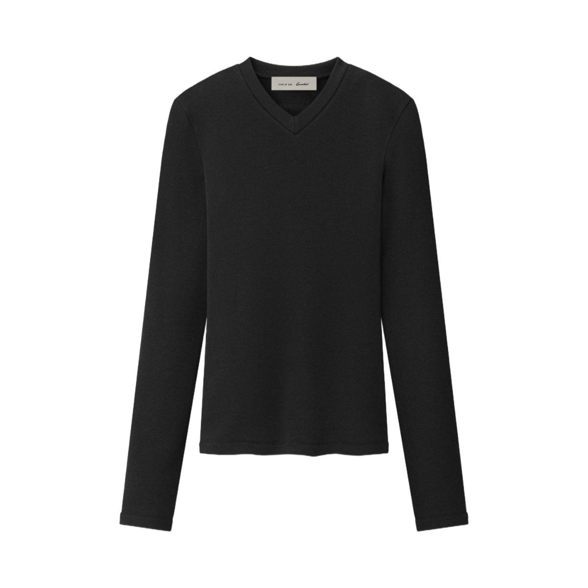 Fear of God Essentials Women's Longsleeve V-Neck Vintage Black - Im Your Wardrobe