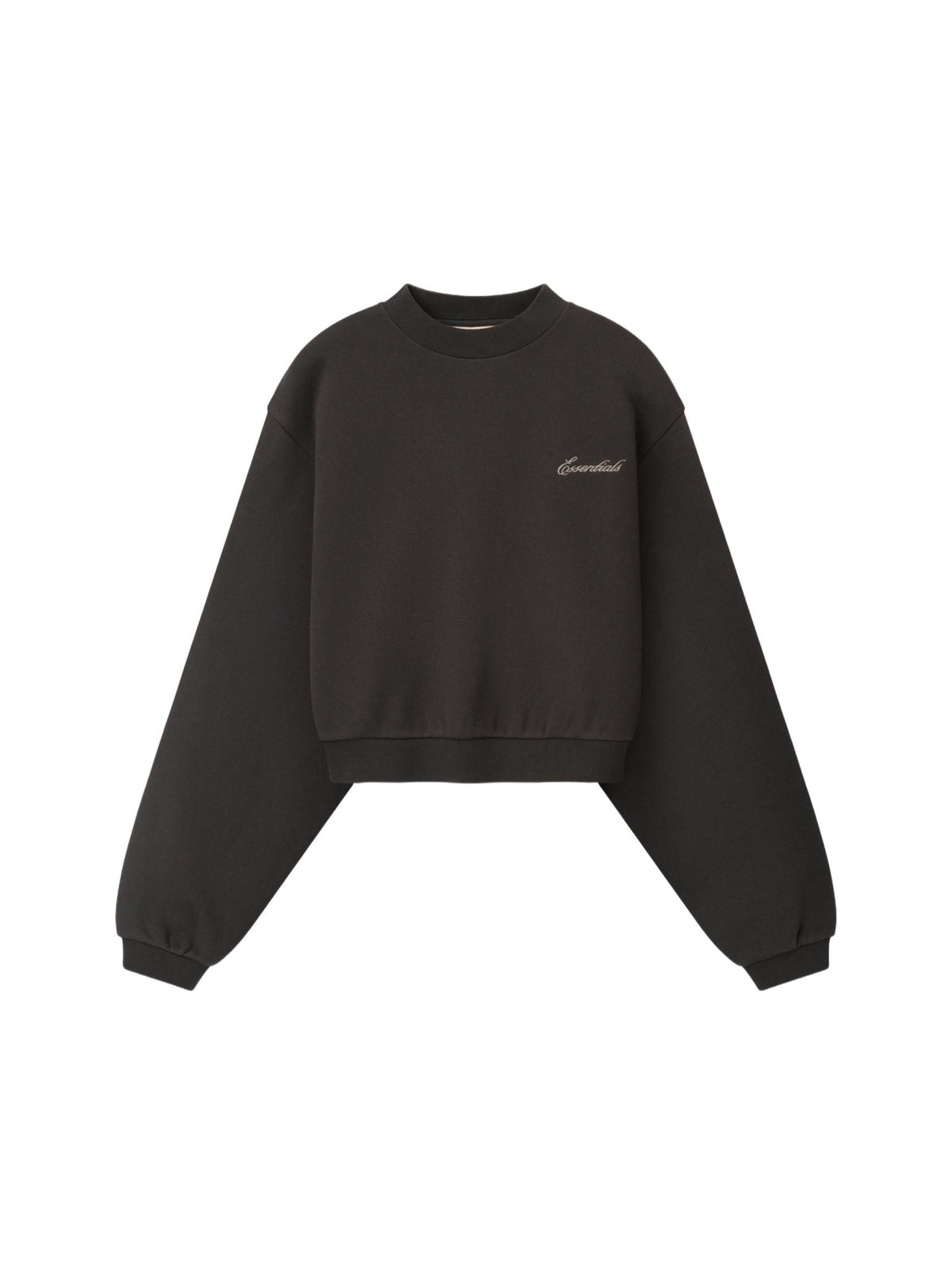 Fear of God Essentials Women's Modern Cropped Crewneck Sweatshirt Ink Black - Im Your Wardrobe