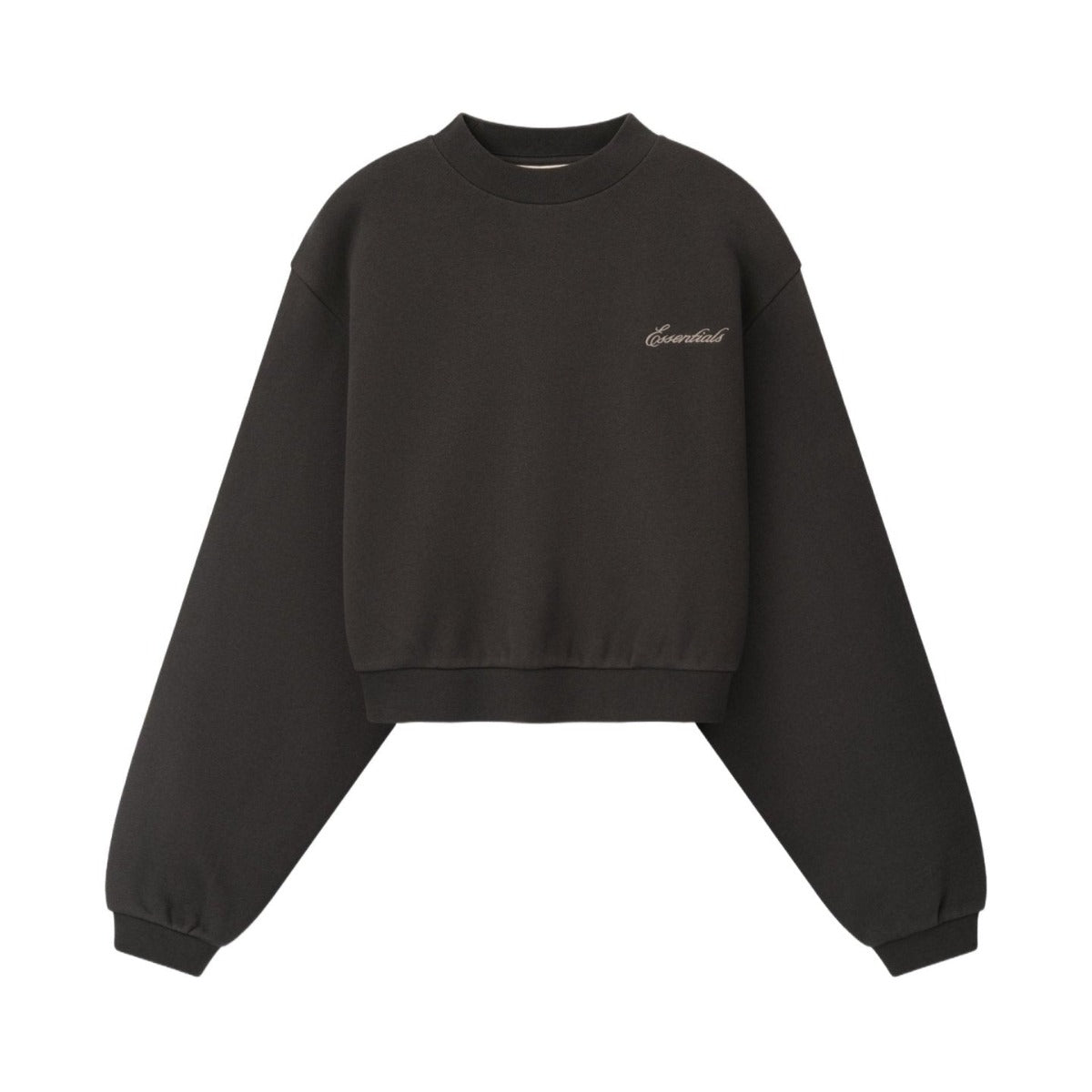 Fear of God Essentials Women's Modern Cropped Crewneck Sweatshirt Ink Black - Im Your Wardrobe