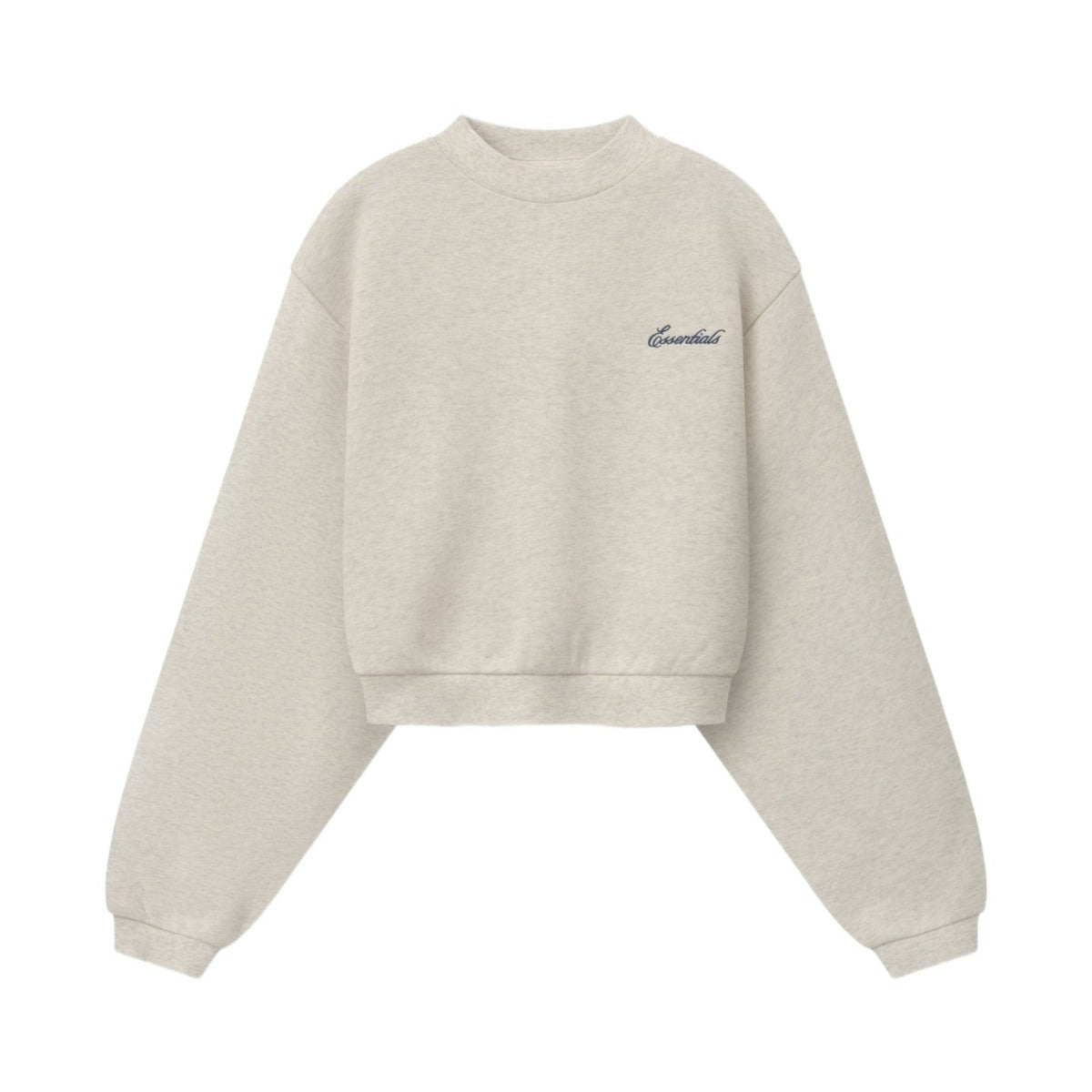 Fear of God Essentials Women's Modern Cropped Crewneck Sweatshirt Marble Heather - Im Your Wardrobe