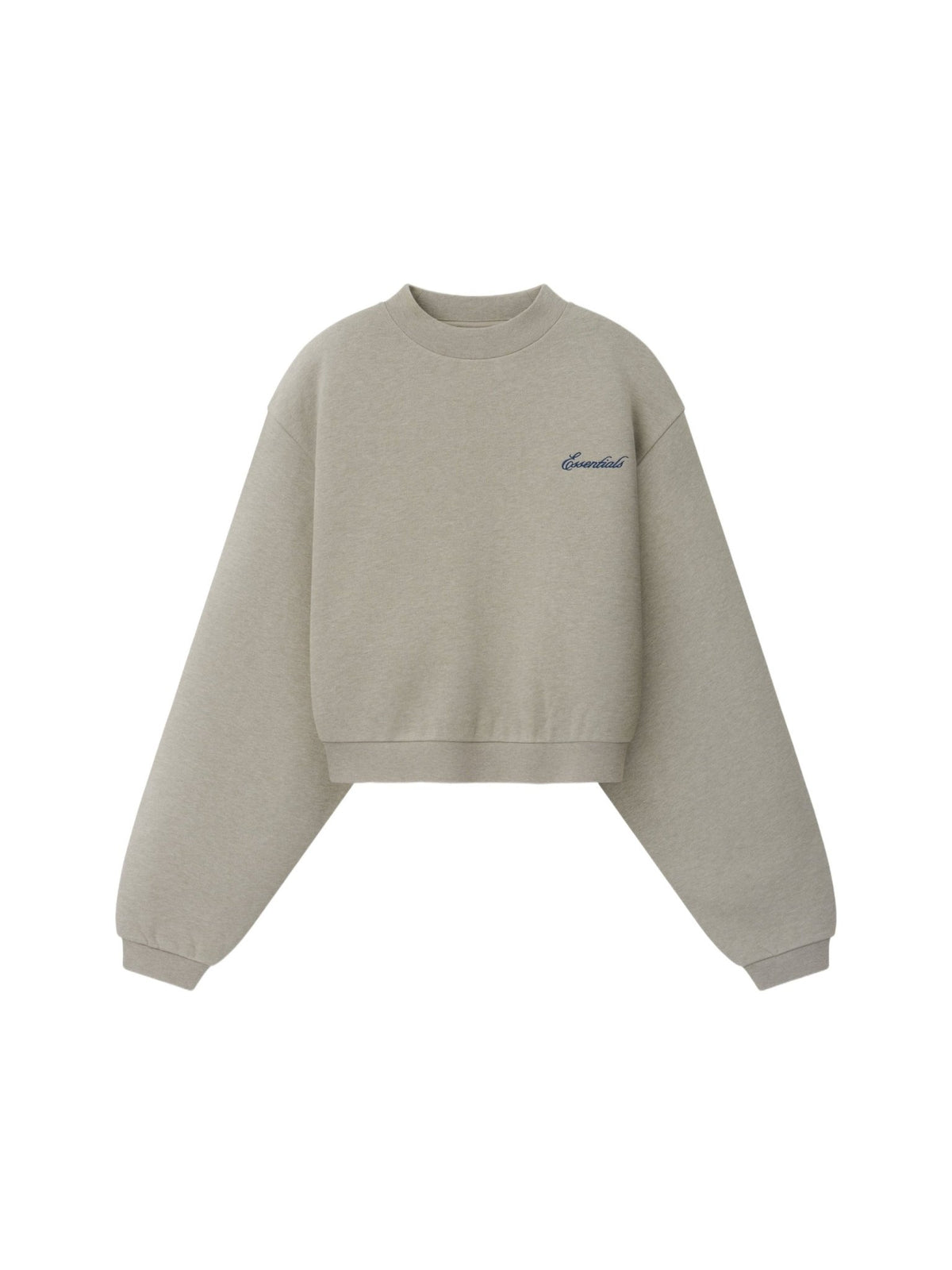 Fear of God Essentials Women's Modern Cropped Crewneck Sweatshirt Pyrite Heather - Im Your Wardrobe