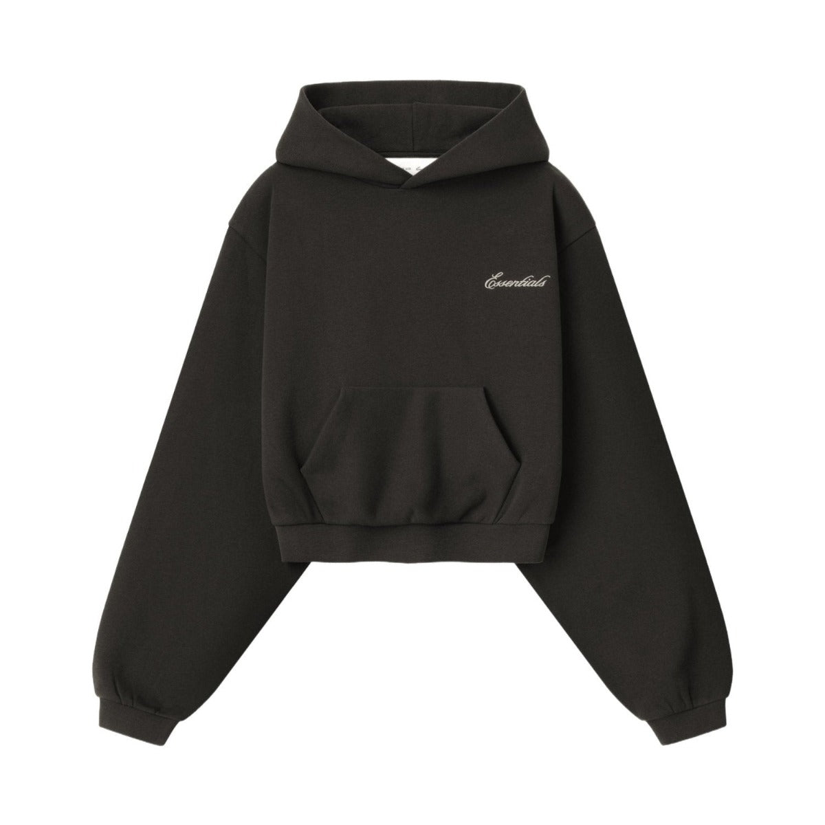 Fear of God Essentials Women's Modern Cropped Hoodie Ink Black - Im Your Wardrobe