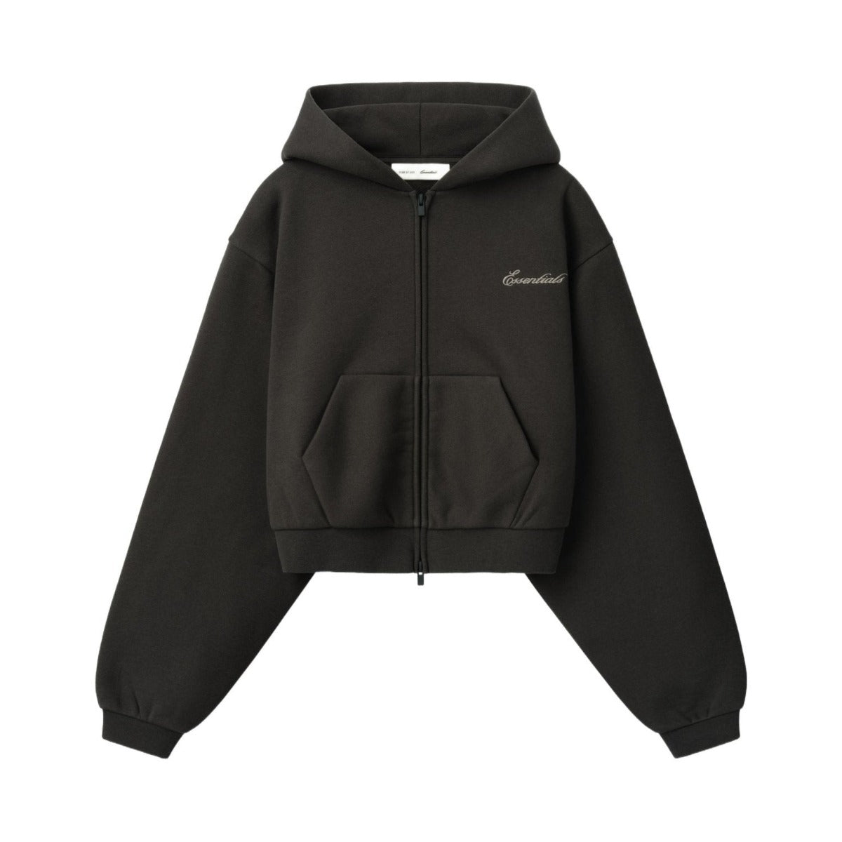 Fear of God Essentials Women's Modern Cropped Zip Hoodie Ink Black - Im Your Wardrobe