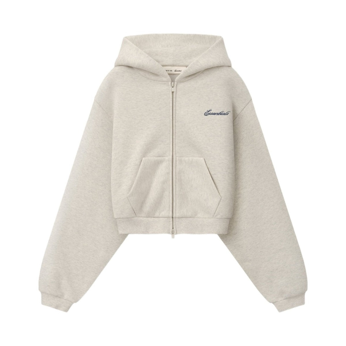 Fear of God Essentials Women's Modern Cropped Zip Hoodie Marble Heather - Im Your Wardrobe