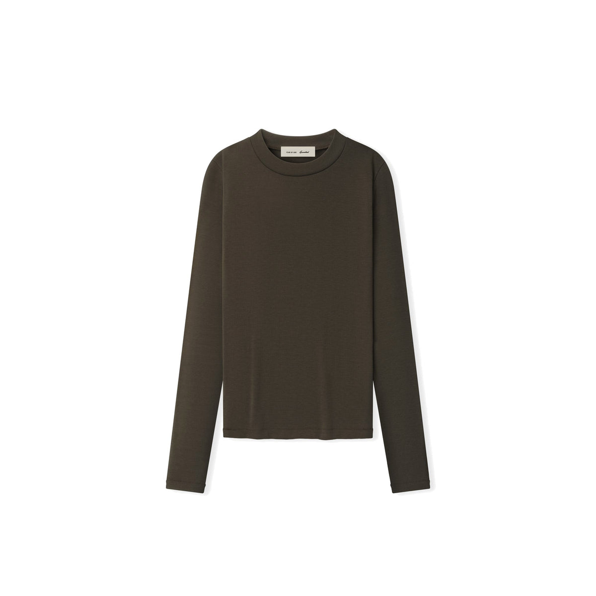 Fear of God Essentials Women's Rib Fitted Long Sleeve Tee Brown