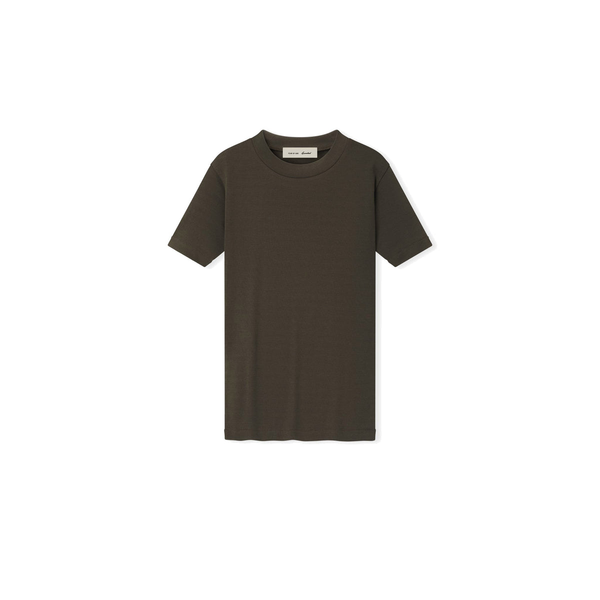 Fear of God Essentials Women's Rib Fitted Short Sleeve Tee Brown
