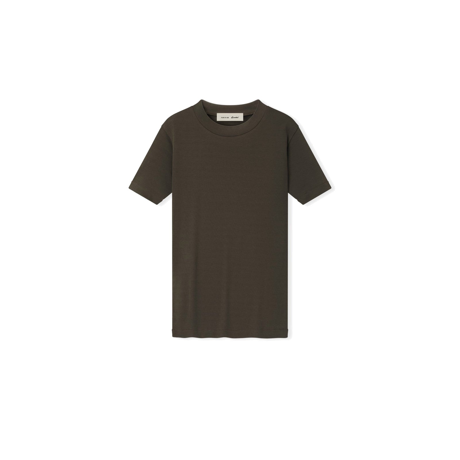 Fear of God Essentials Women's Rib Fitted Short Sleeve Tee Brown - Im Your Wardrobe
