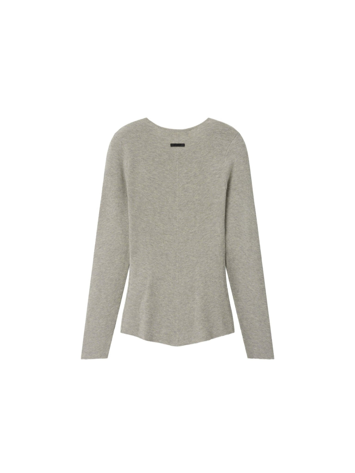 Fear of God Essentials Women's Rib Knit Chevron V-Neck Pyrite Heather - Im Your Wardrobe