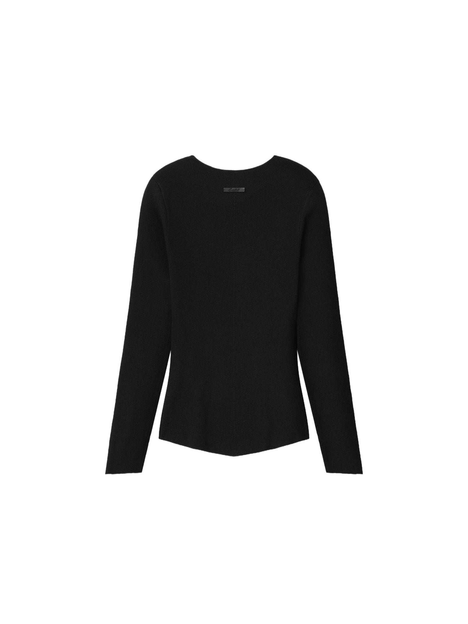 Fear of God Essentials Women's Rib Knit Chevron V-Neck Vintage Black - Im Your Wardrobe