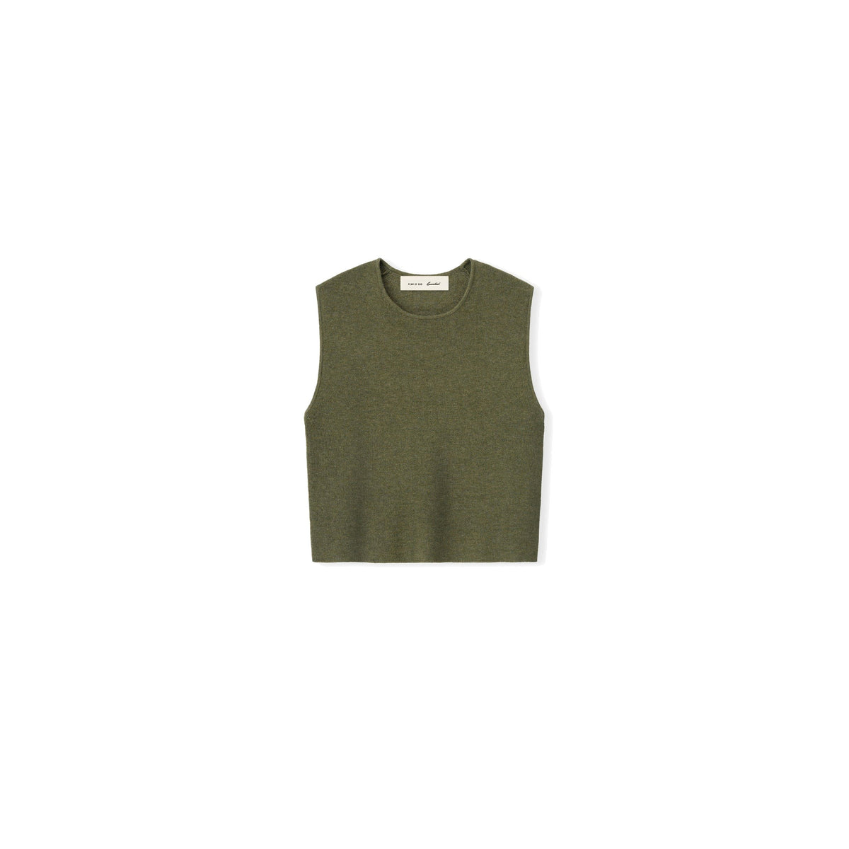 Fear of God Essentials Women's Rib Knit Crop Top Moss