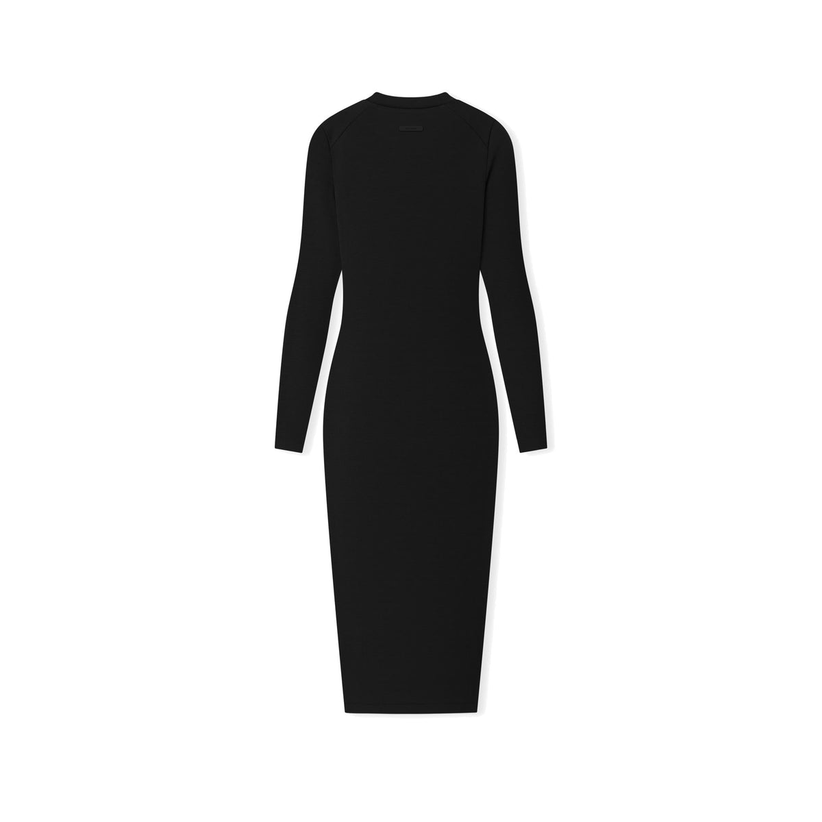 Fear of God Essentials Women's Rib Knit Fitted Long Sleeve Dress Vintage Black
