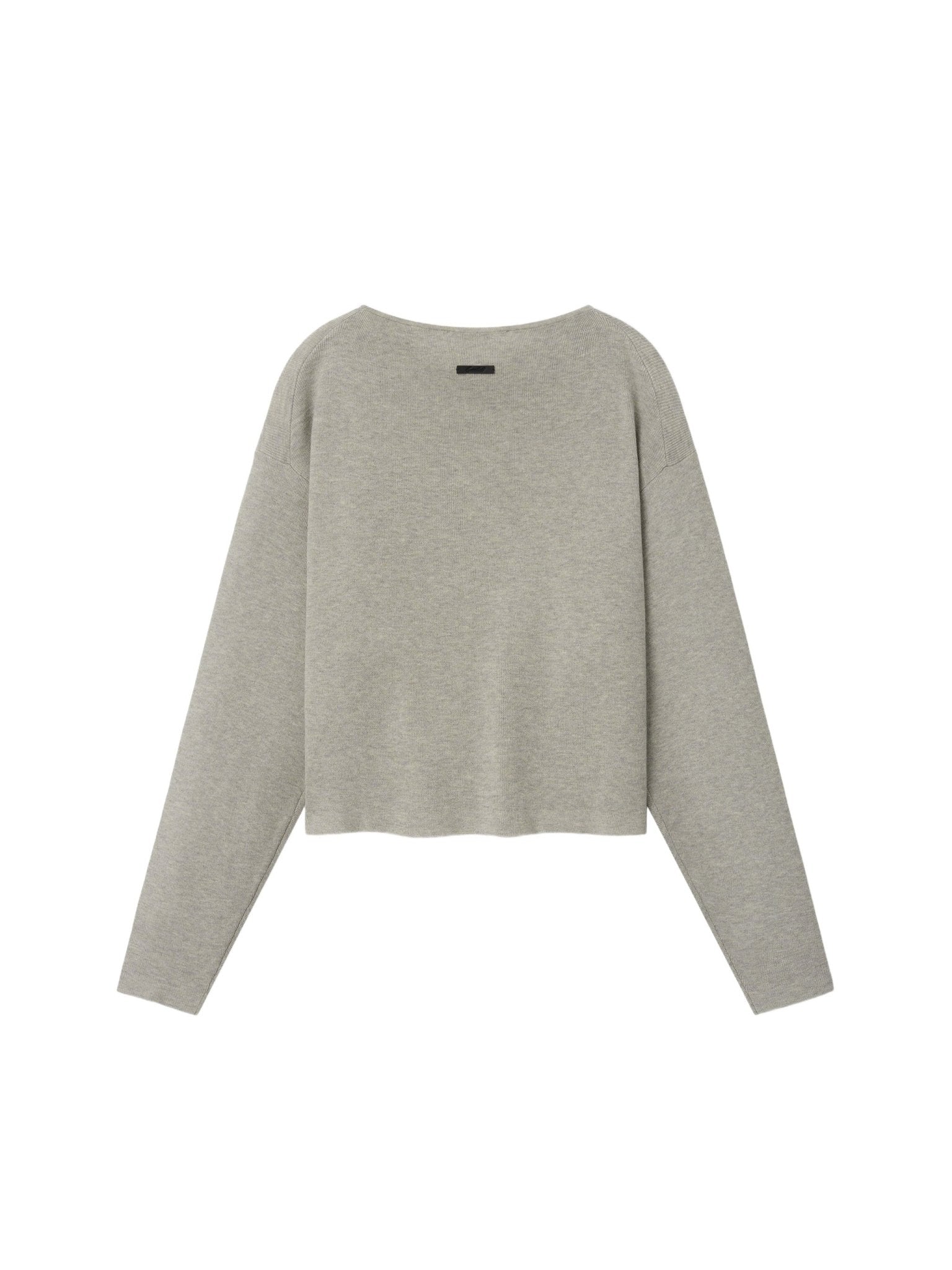 Fear of God Essentials Women's Rib Knit Modern Cropped Boatneck Pyrite Heather - Im Your Wardrobe