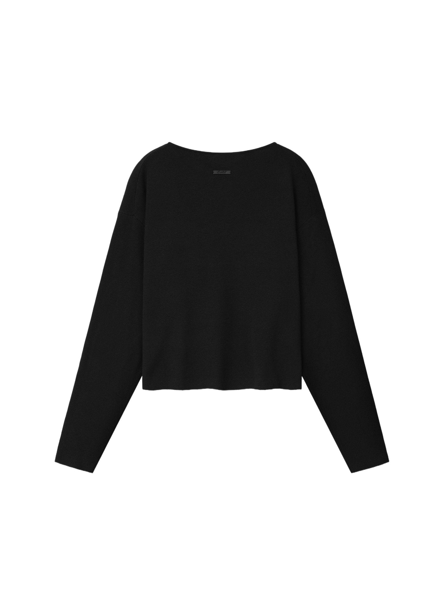 Fear of God Essentials Women's Rib Knit Modern Cropped Boatneck Vintage Black - Im Your Wardrobe