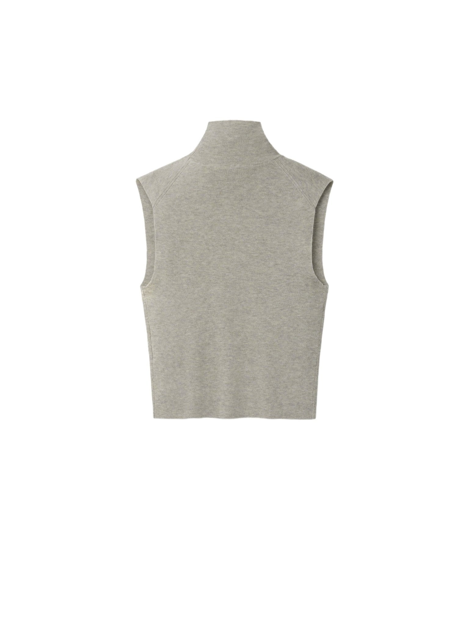 Fear of God Essentials Women's Rib Knit Standing Collar Sleeveless Tank Pyrite Heather - Im Your Wardrobe